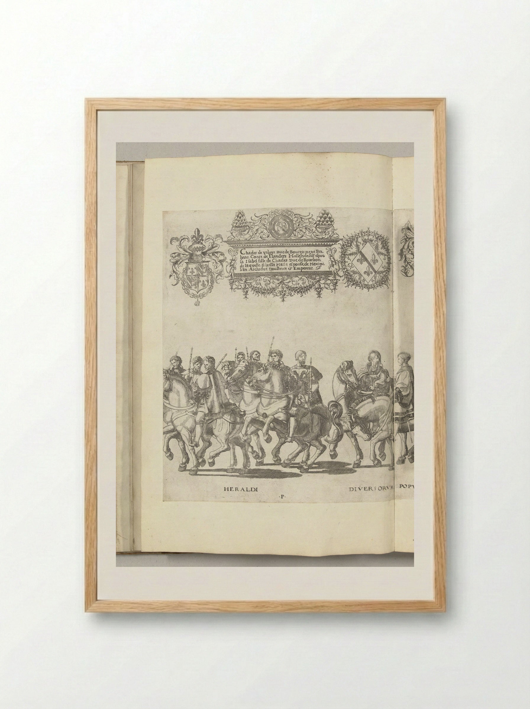 Herauten, plaat P - Nicolaas Hogenberg - Framed Print Wood