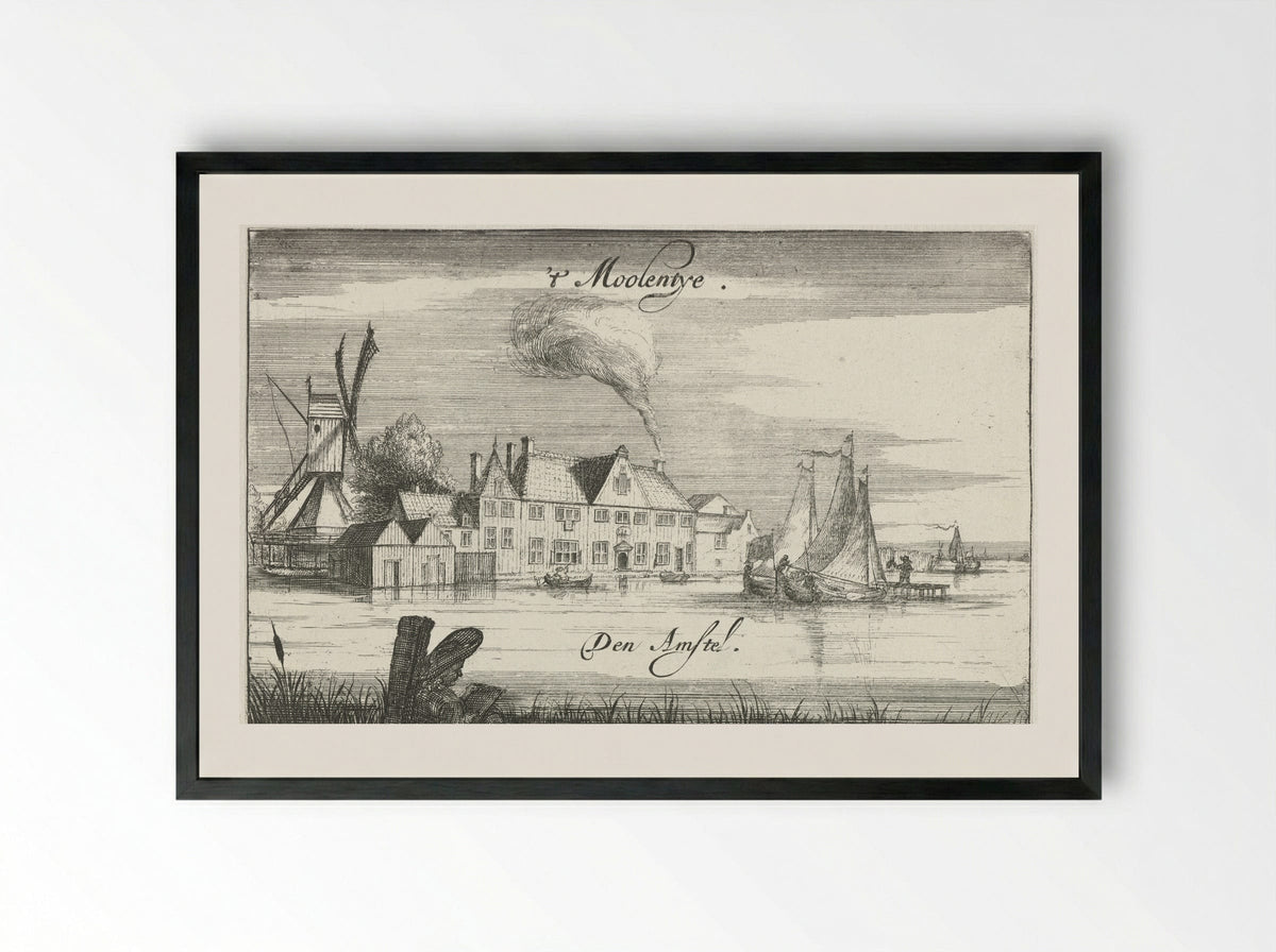 Herberg het Molentje aan de Amstel - Johannes Leupenius - Framed Print Black