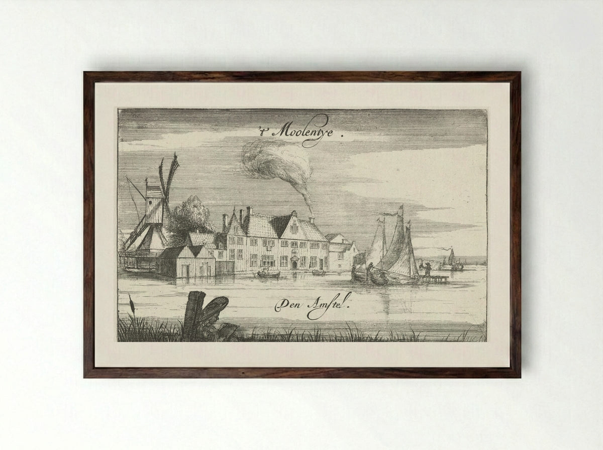 Herberg het Molentje aan de Amstel - Johannes Leupenius - Framed Print Dark Wood