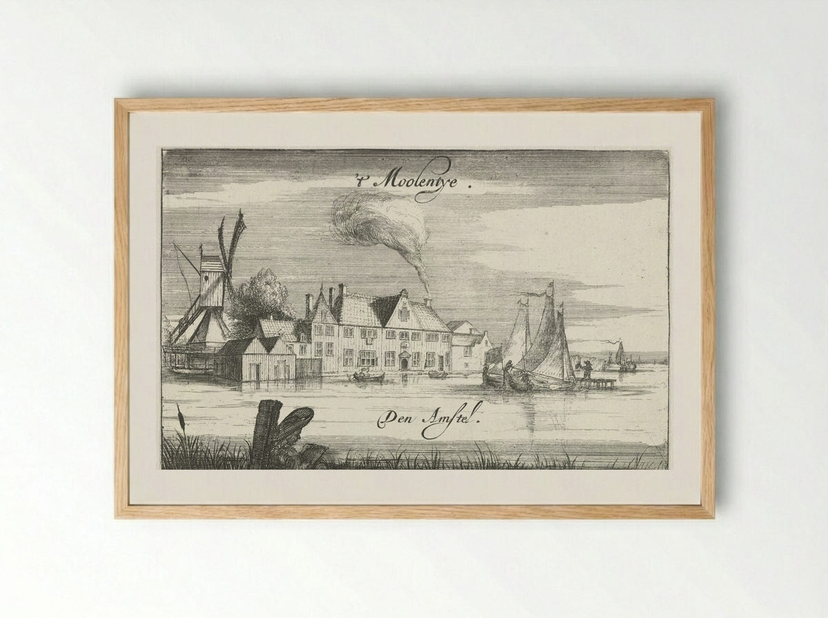 Herberg het Molentje aan de Amstel - Johannes Leupenius - Framed Print Wood
