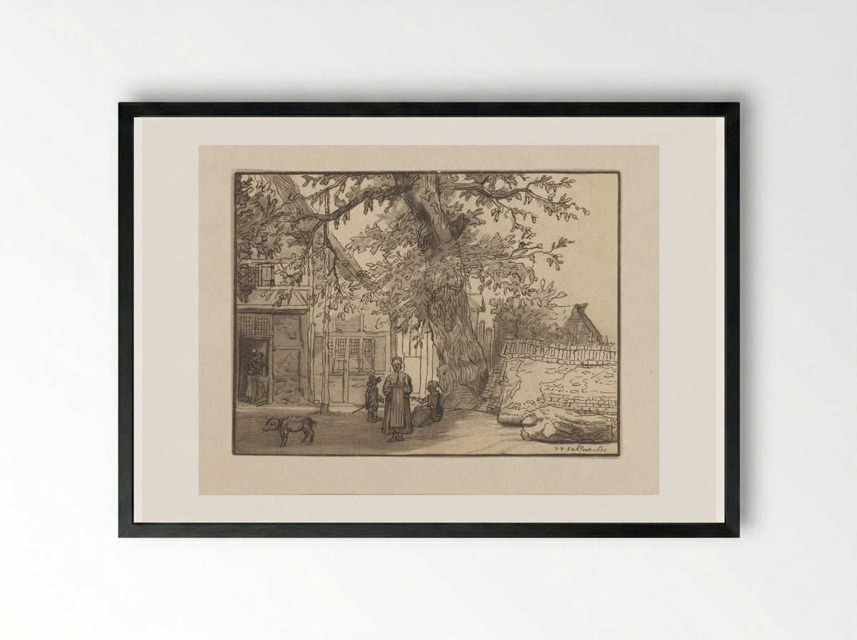 Herberg te Anrath - Cornelis Ploos van Amstel - Framed Print Black