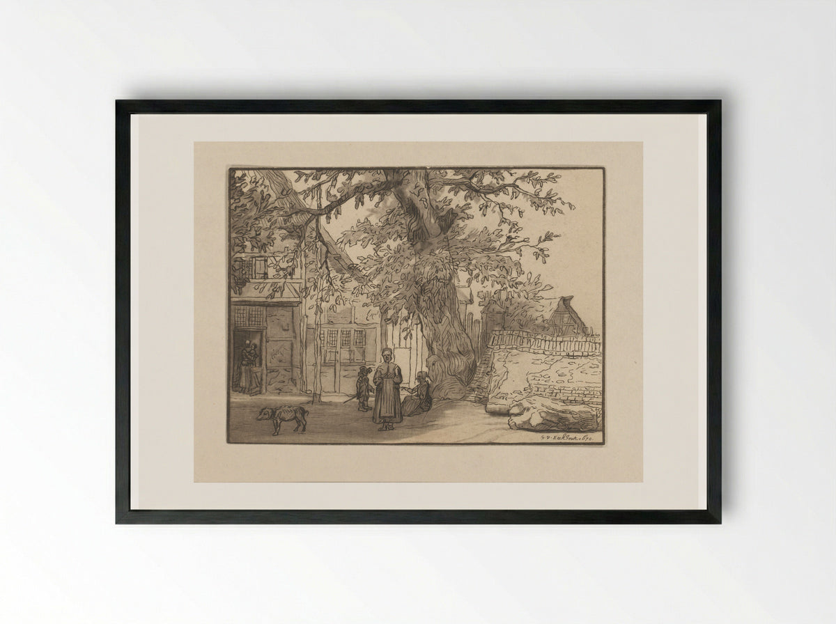 Herberg te Anrath - Cornelis Ploos van Amstel - Framed Print Black