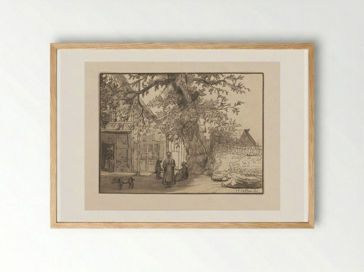 Herberg te Anrath - Cornelis Ploos van Amstel - Framed Print Wood