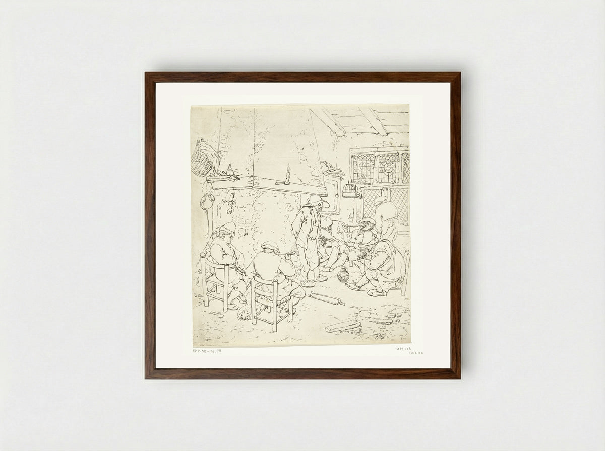 Herberginterieur - Anthonie van den Bos - Framed Print Dark Wood