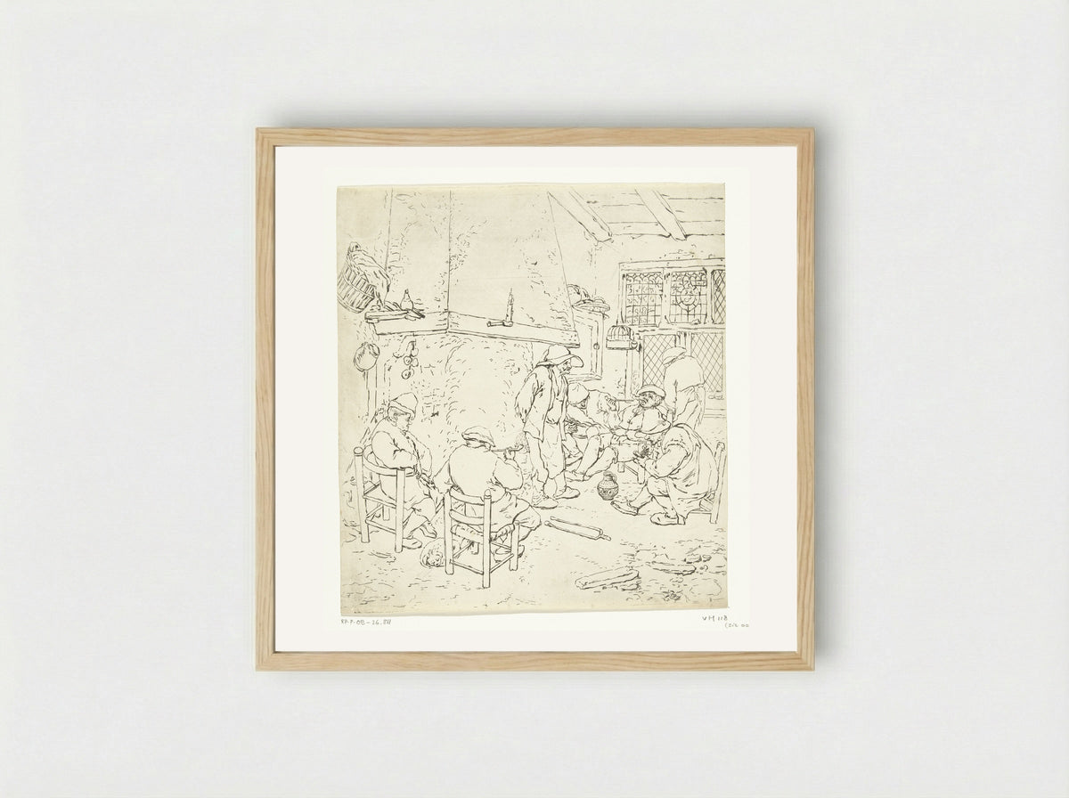 Herberginterieur - Anthonie van den Bos - Framed Print Wood