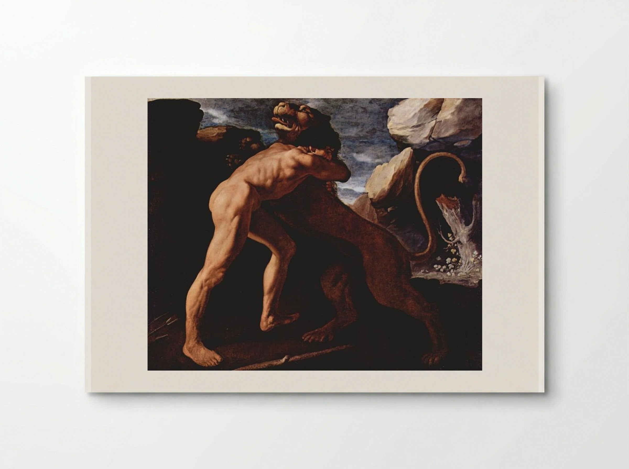 Hercules Fighting with the Nemean Lion - Francisco de Zurbarán - Poster