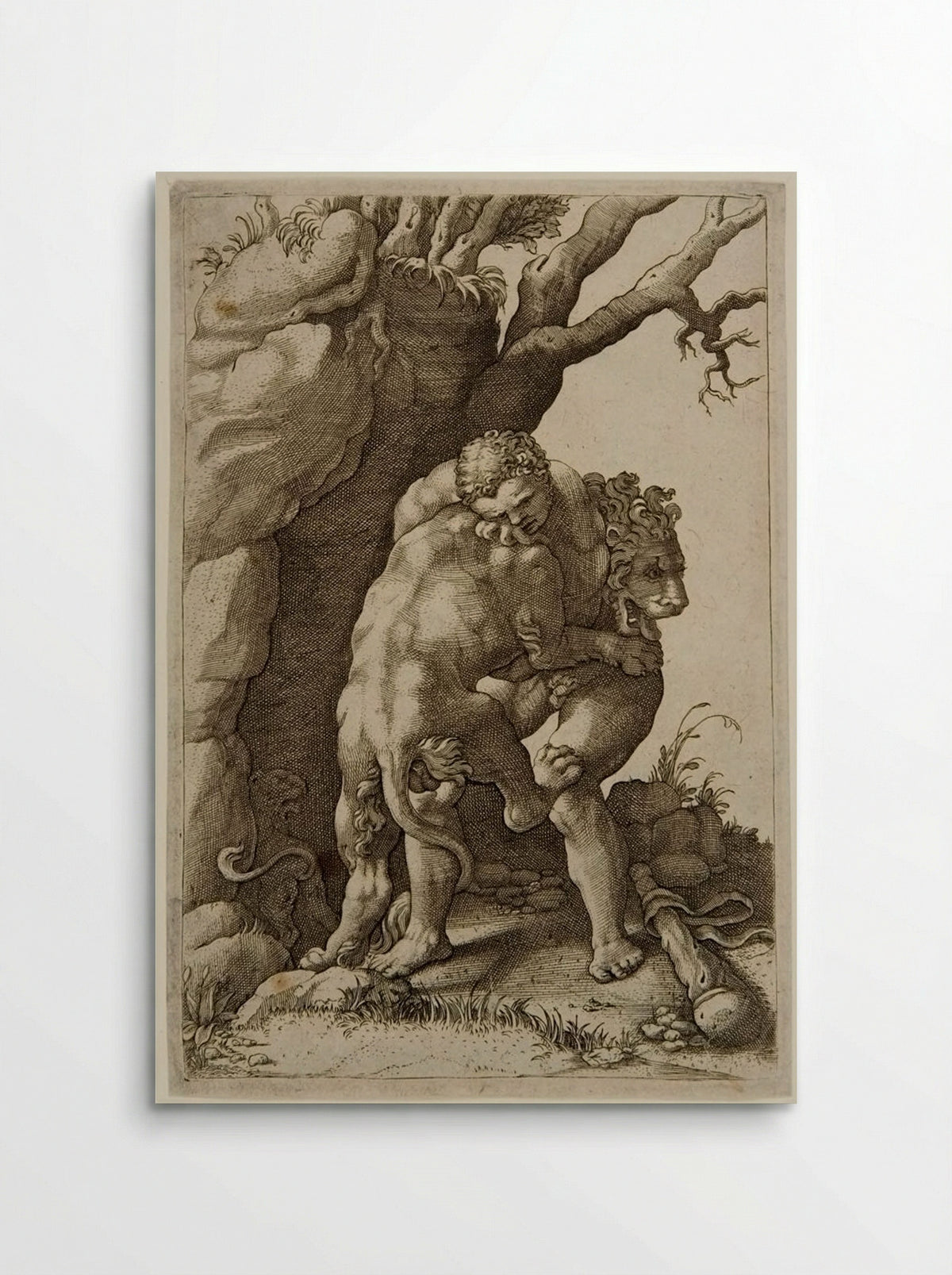 Hercules Killing the Nemean Lion - Adamo Sculptore - Poster