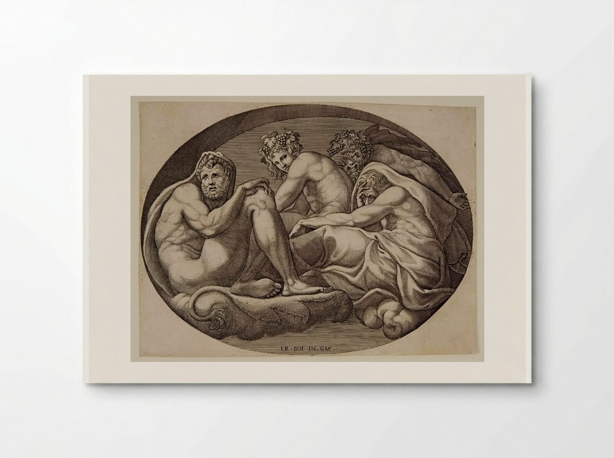 Hercules, Pan, and Bacchus - Giorgio Ghisi - Poster