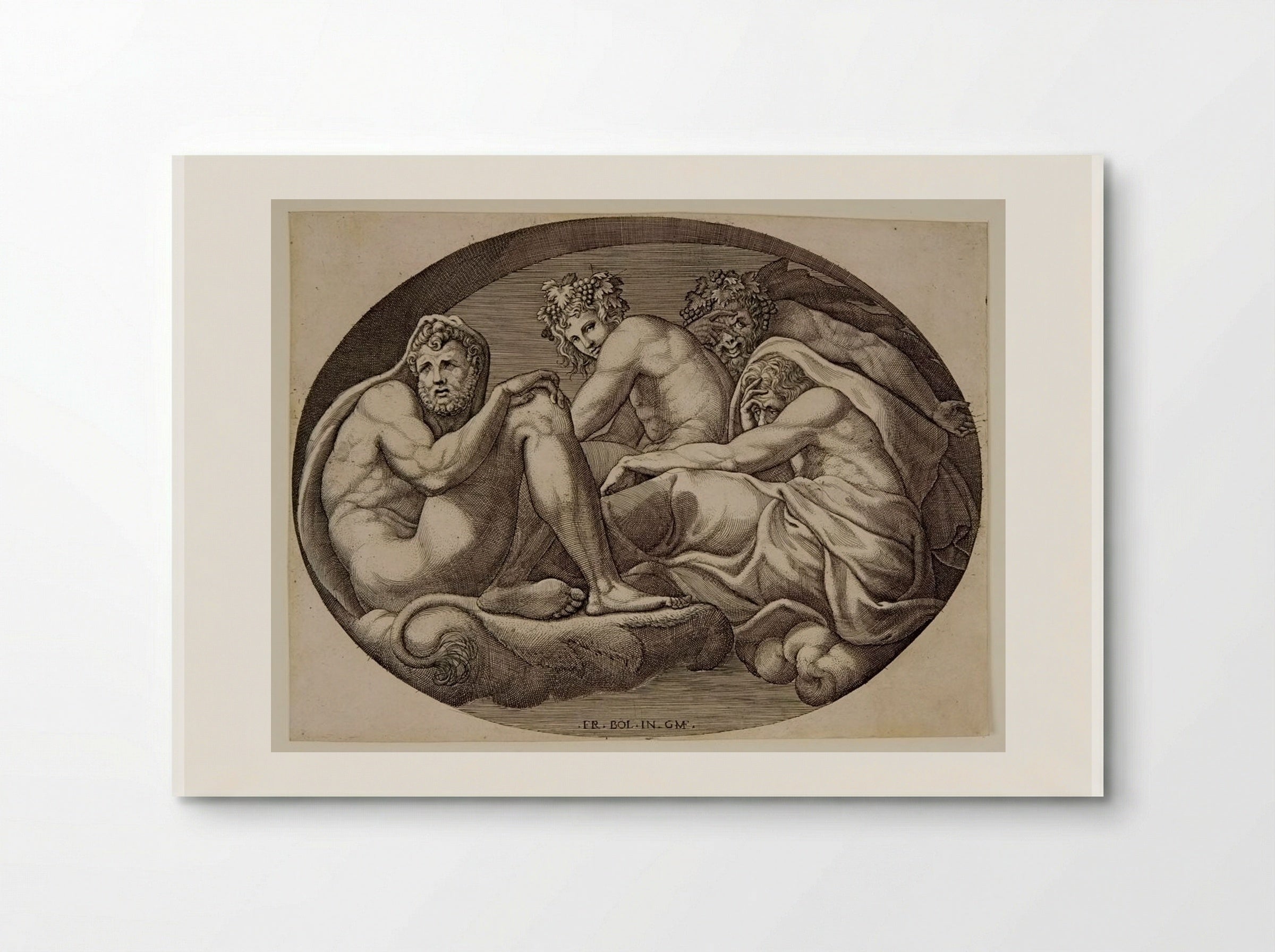 Hercules, Pan, and Bacchus - Giorgio Ghisi - Poster