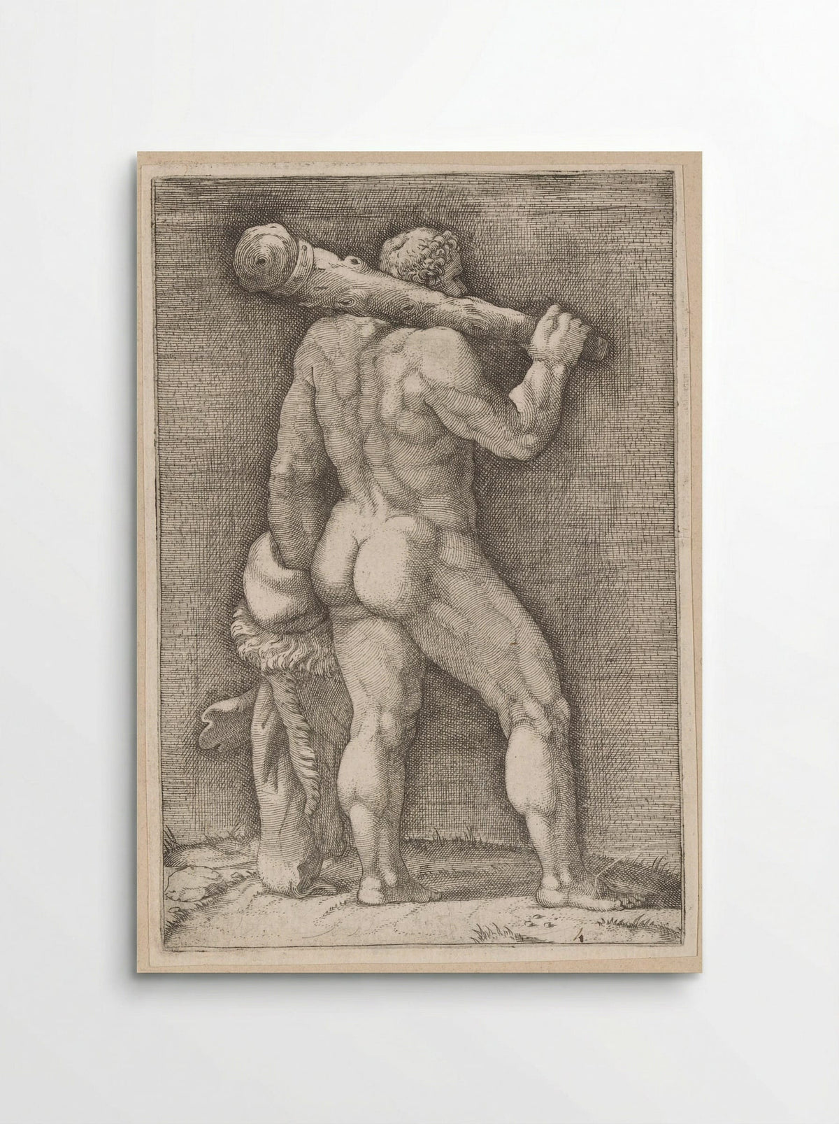 Hercules Seen from the Back - Adamo Scultori - Poster