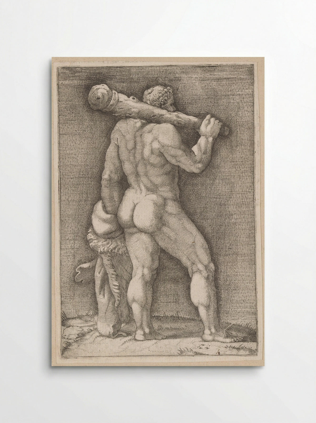 Hercules Seen from the Back - Adamo Scultori - Poster