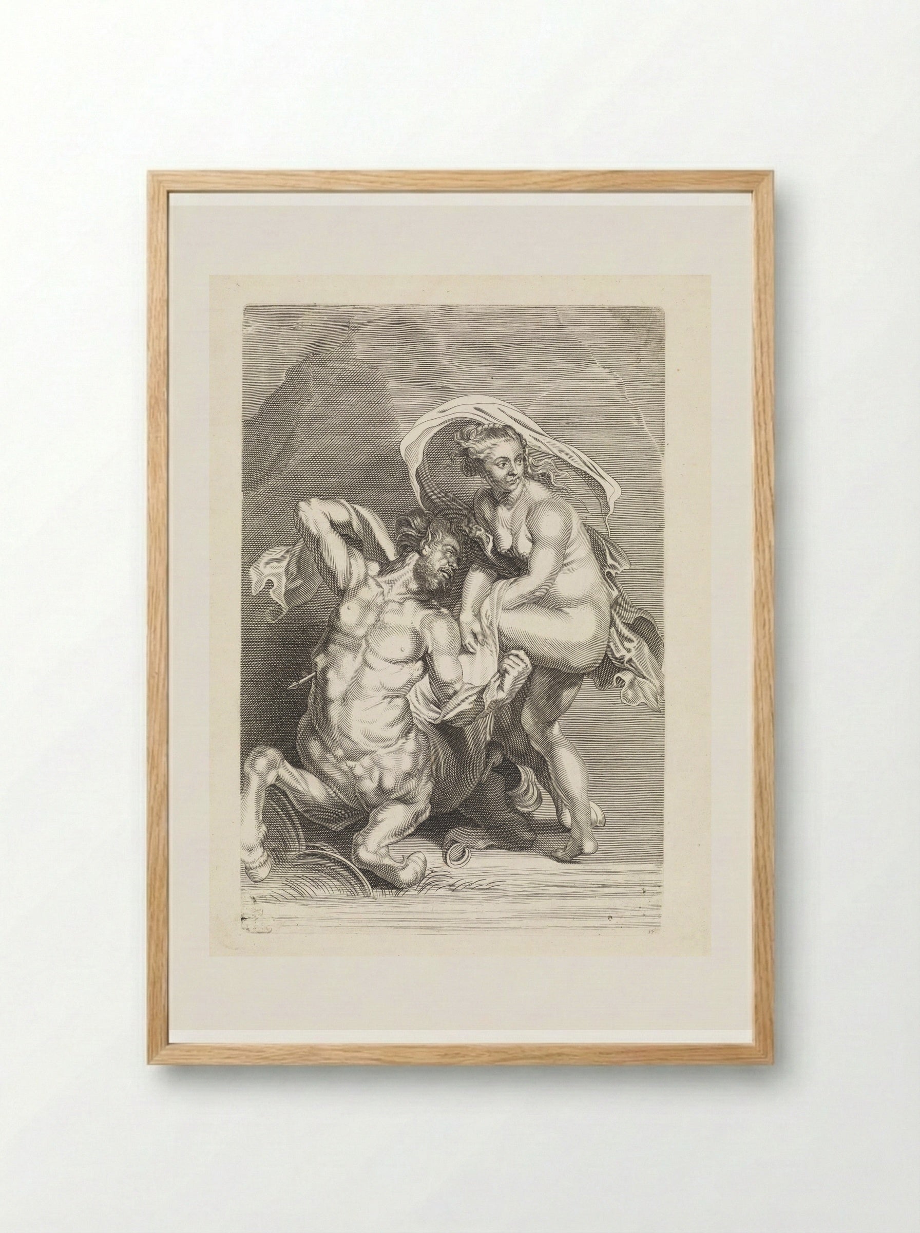 Hercules Slaying Nessus - Paulus Pontius - Framed Print Wood