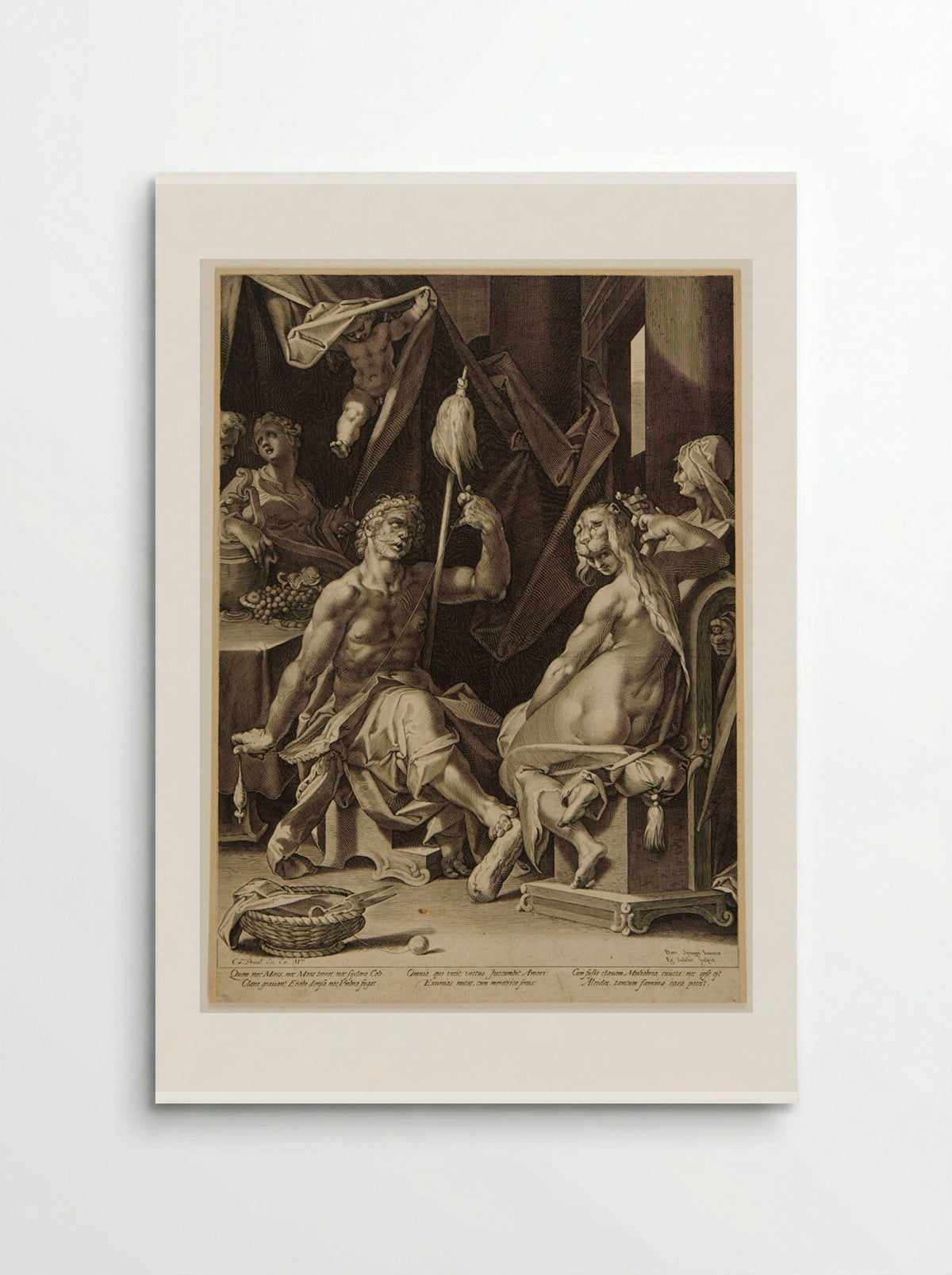 Hercules Spinning and Omphale - Aegidius Sadeler II - Poster