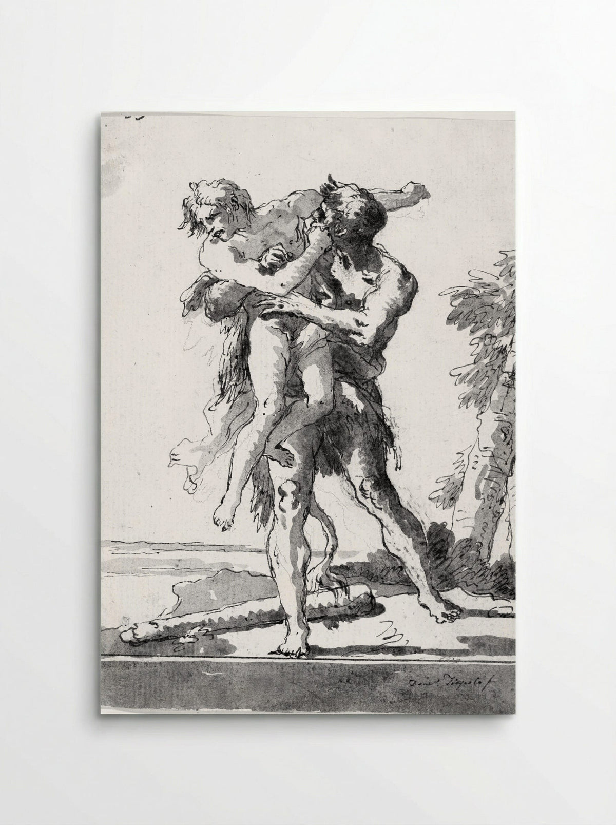 Hercules and Antaeus - Giovanni Domenico Tiepolo - Poster