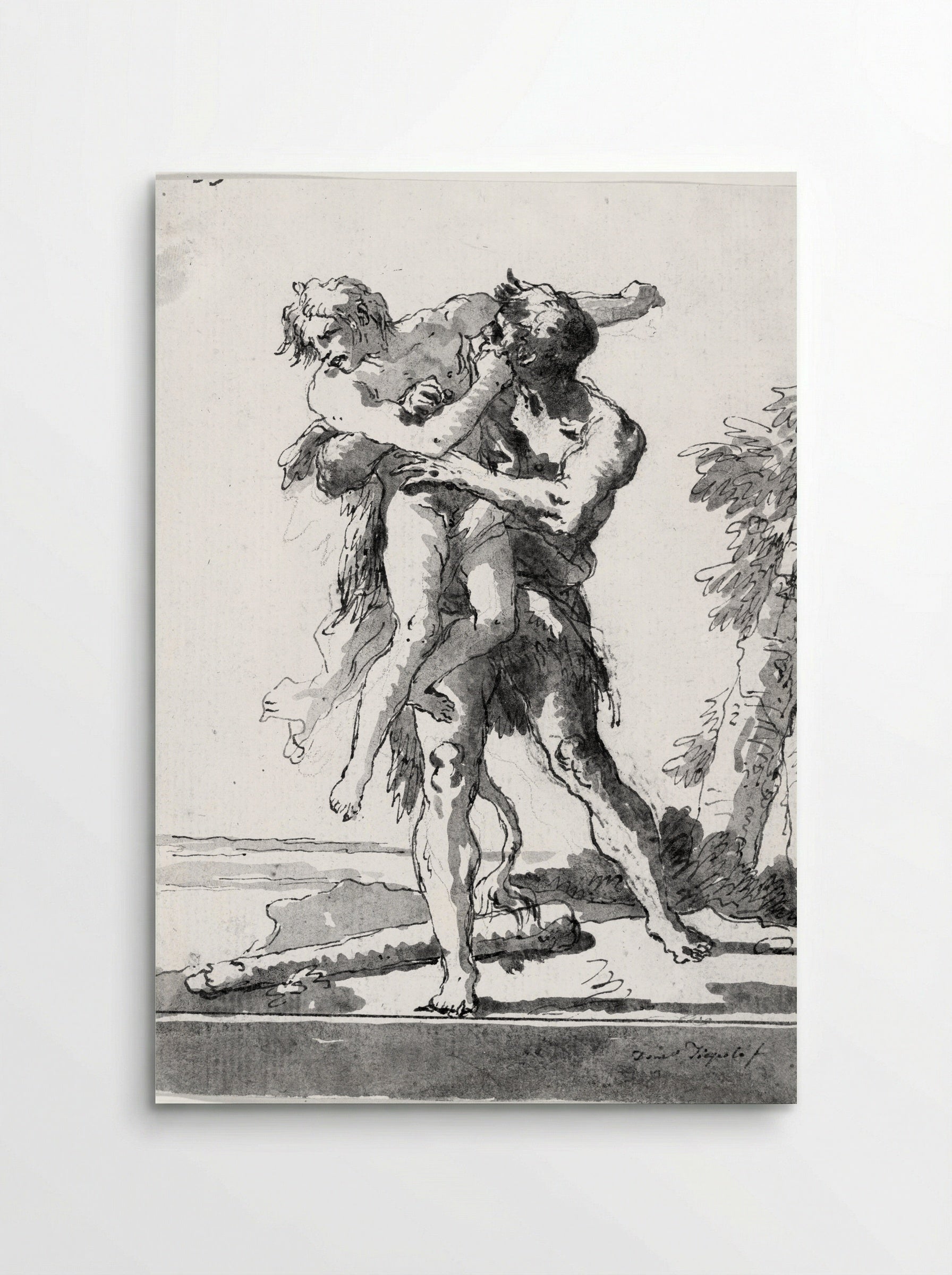 Hercules and Antaeus - Giovanni Domenico Tiepolo - Poster