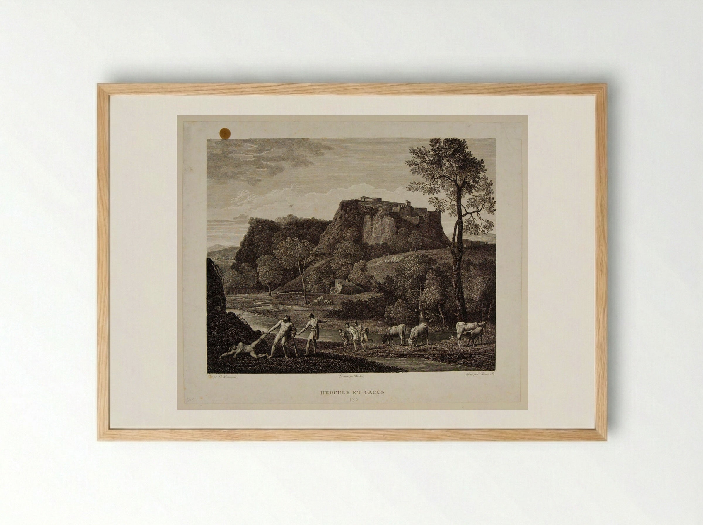 Hercules and Cacus - Victor Pillement - Framed Print Wood