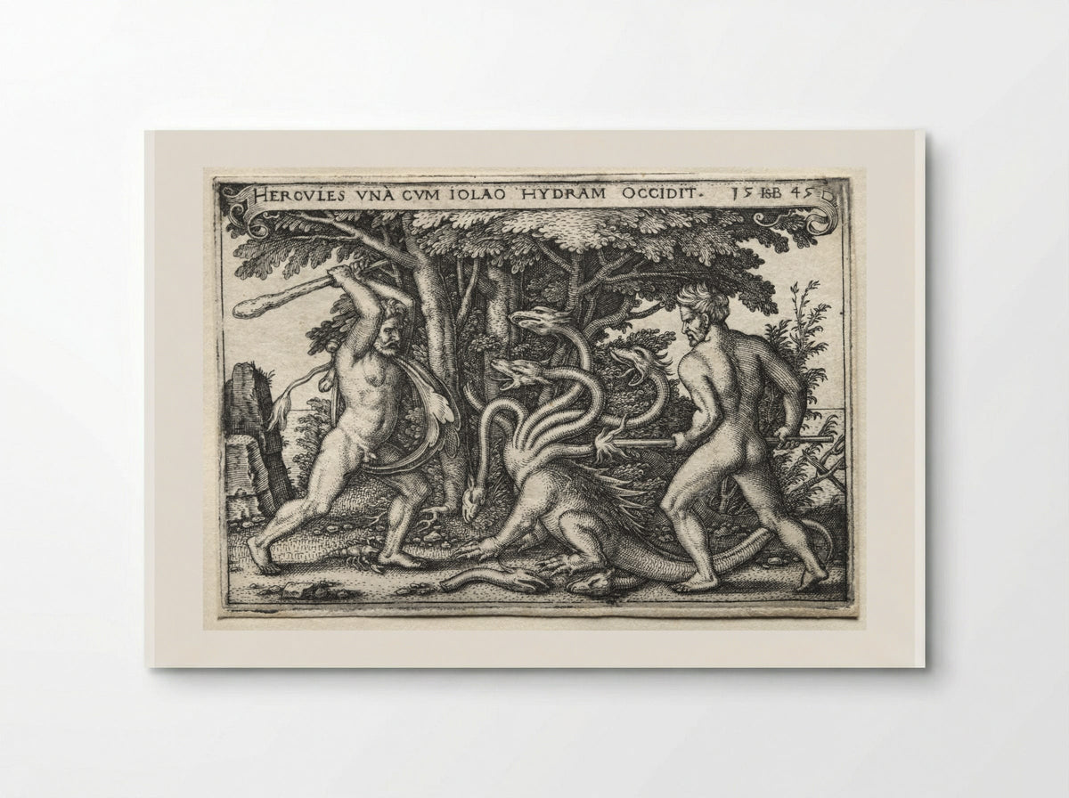 Hercules and Iolaus Slaying the Hydra - Hans Sebald Beham - Poster