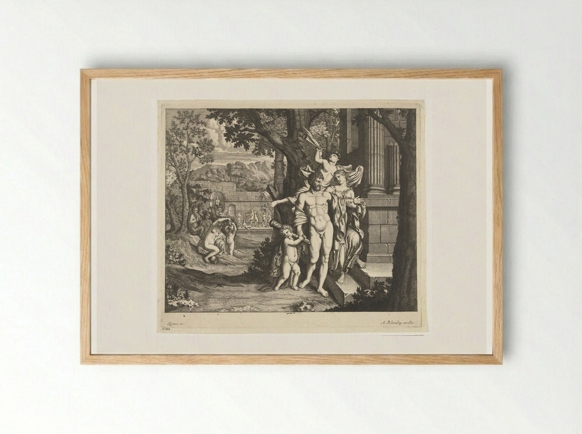 Hercules and Omphale - Abraham Bloteling - Framed Print Wood