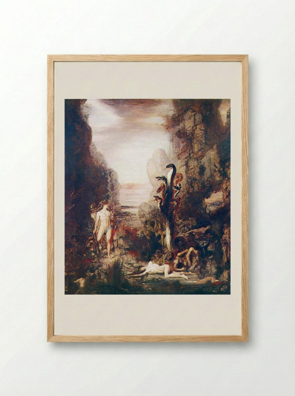 Hercules and the Lernaean Hydra - Gustave Moreau - Framed Print Wood