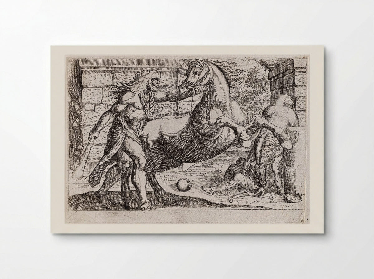 Hercules and the Mares of Diomedes - Antonio Tempesta - Poster