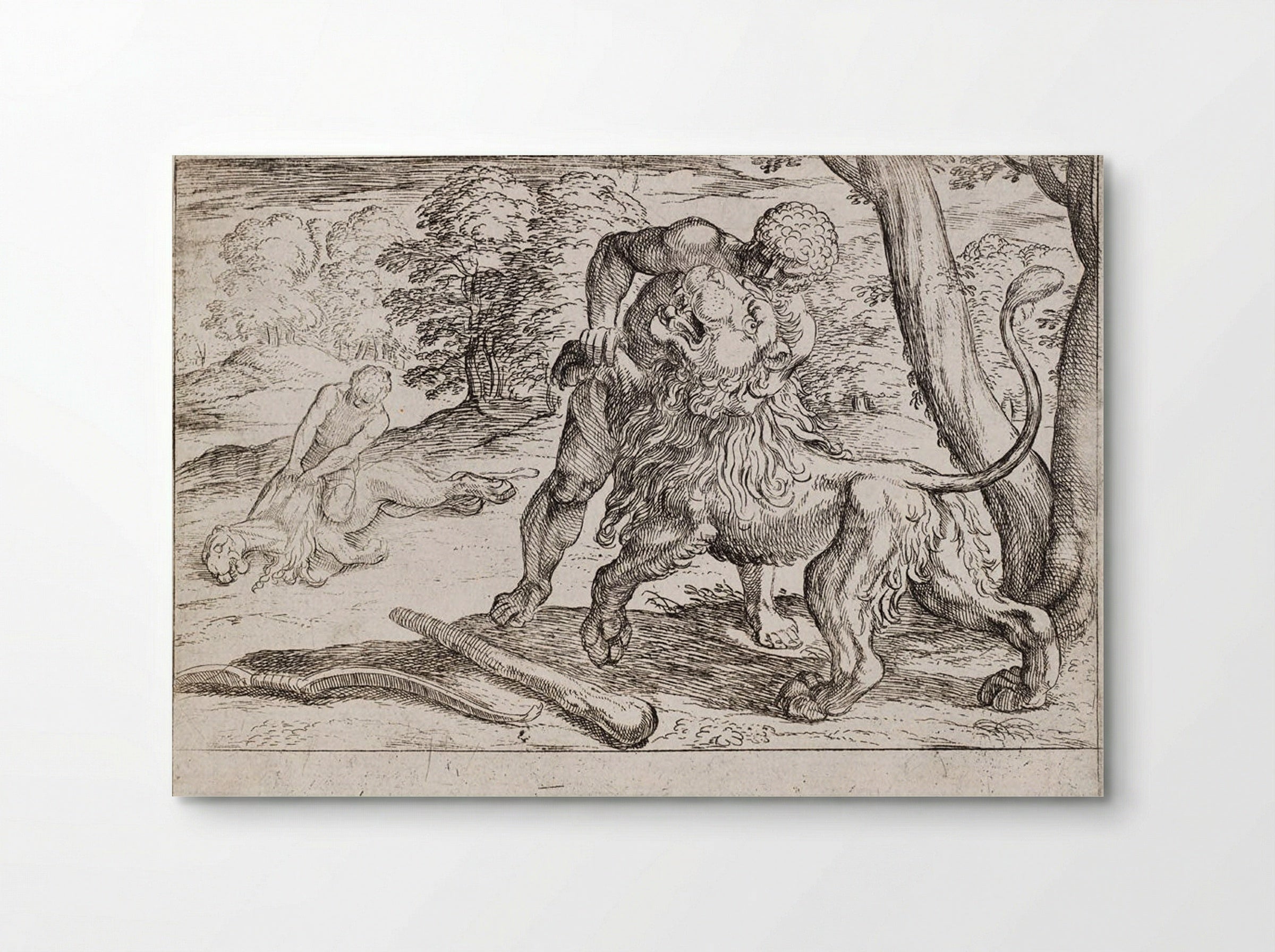 Hercules and the Nemean Lion - Antonio Tempesta - Poster