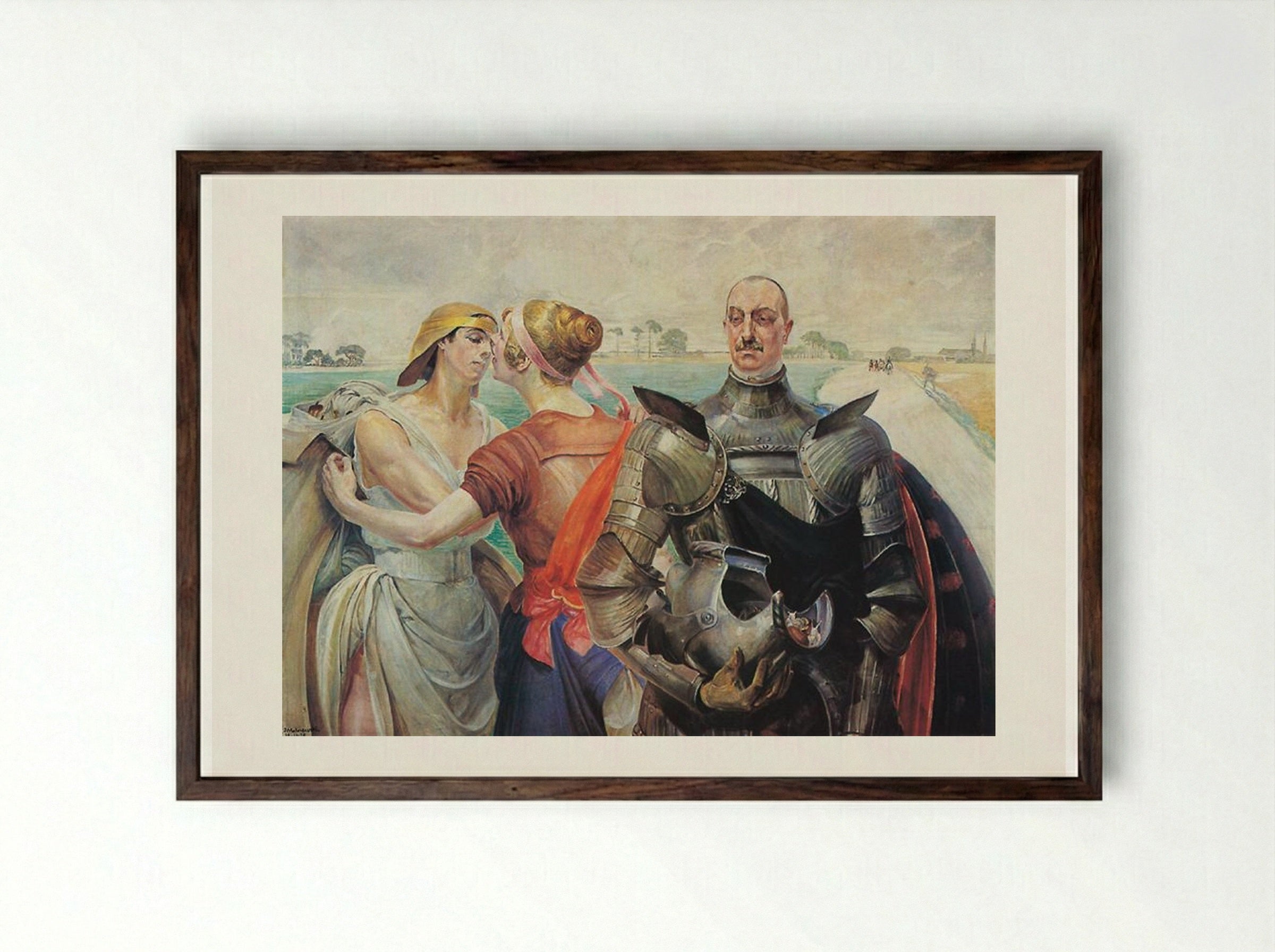 Hercules on the Crossroad - Jacek Malczewski - Framed Print Dark Wood