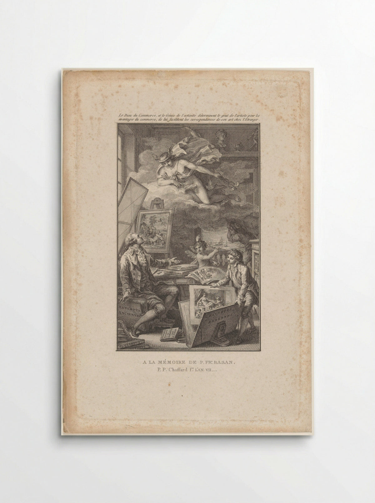 Herdenkingsprent ter nagedachtenis van Pierre-François Basan - Pierre Philippe Choffard - Poster