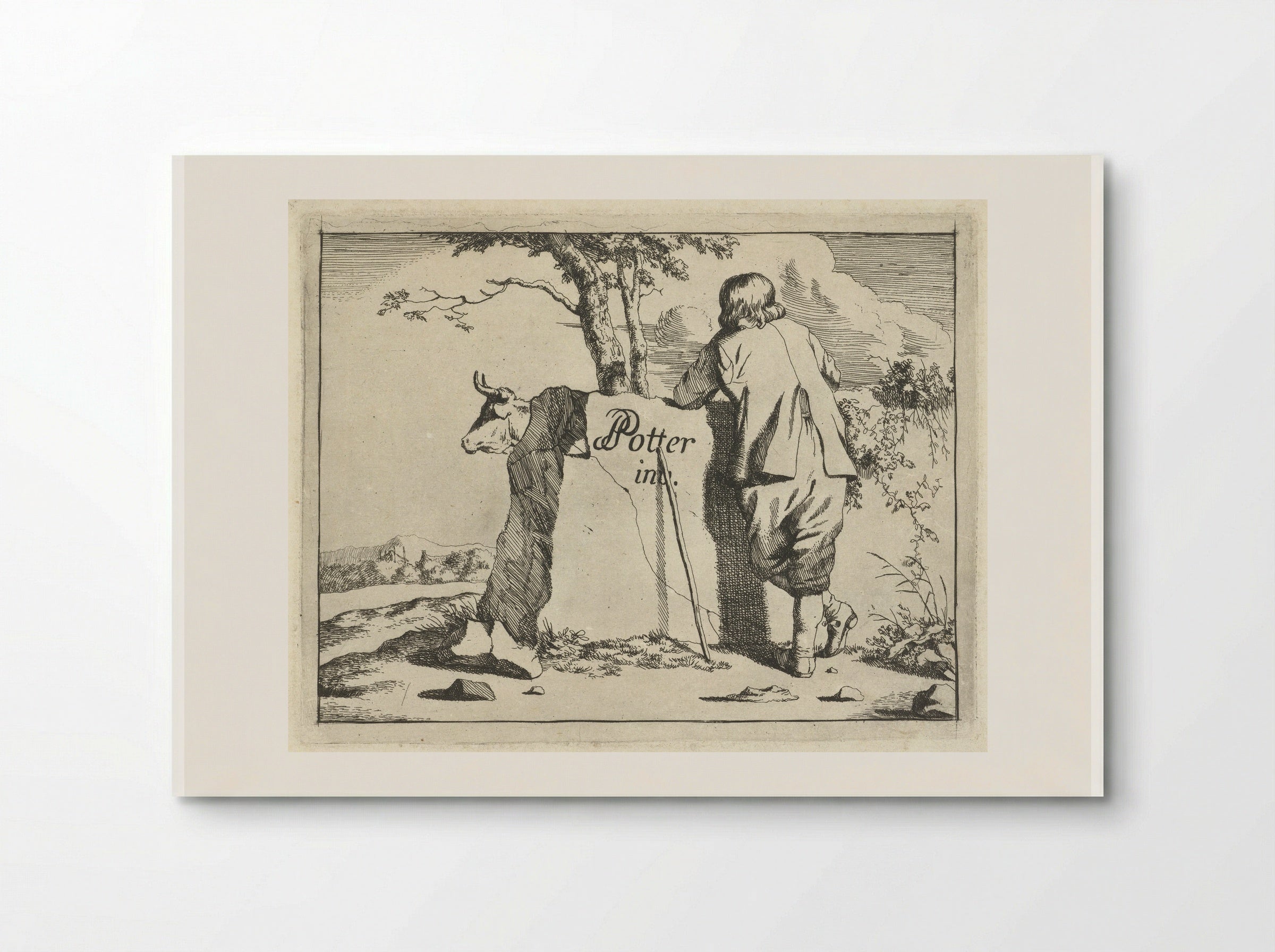 Herder en rund - Marcus de Bye - Poster