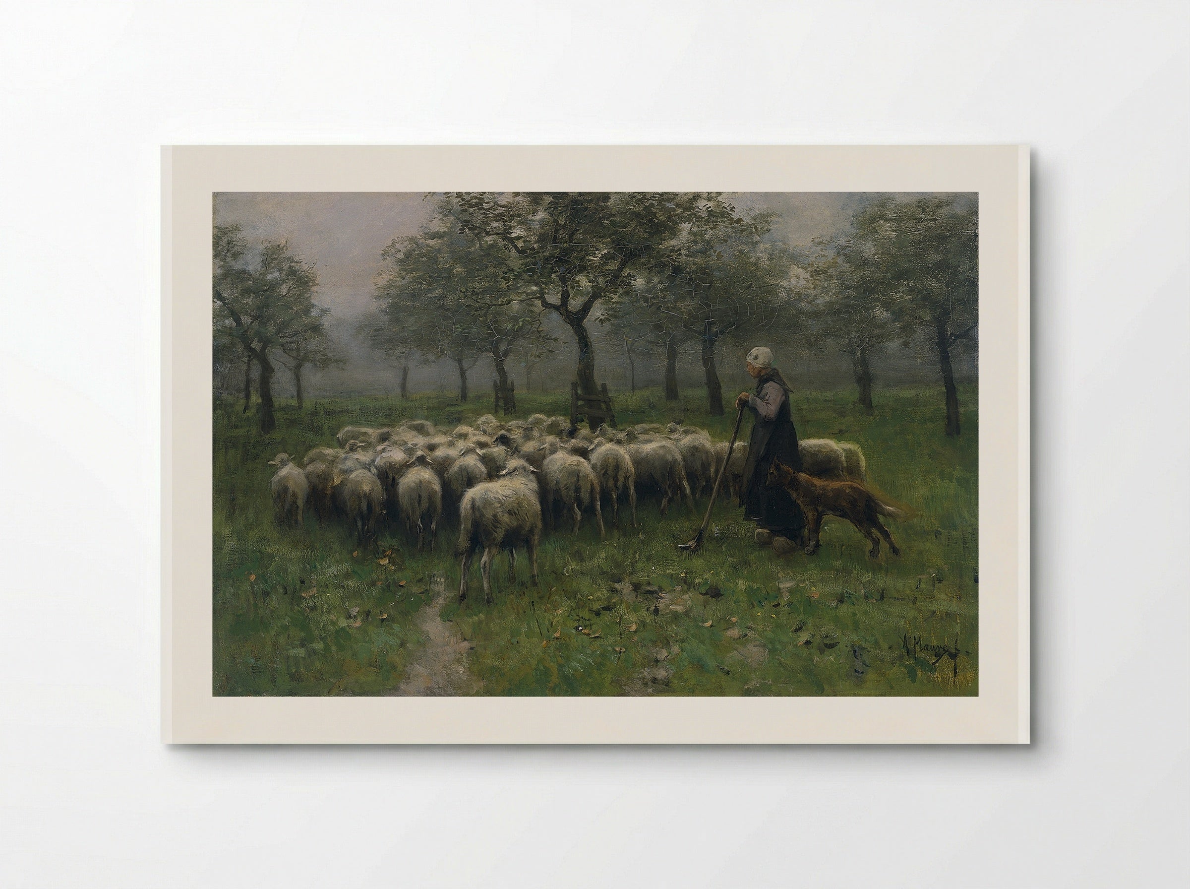 Herder met kudde schapen - Anton Mauve - Poster