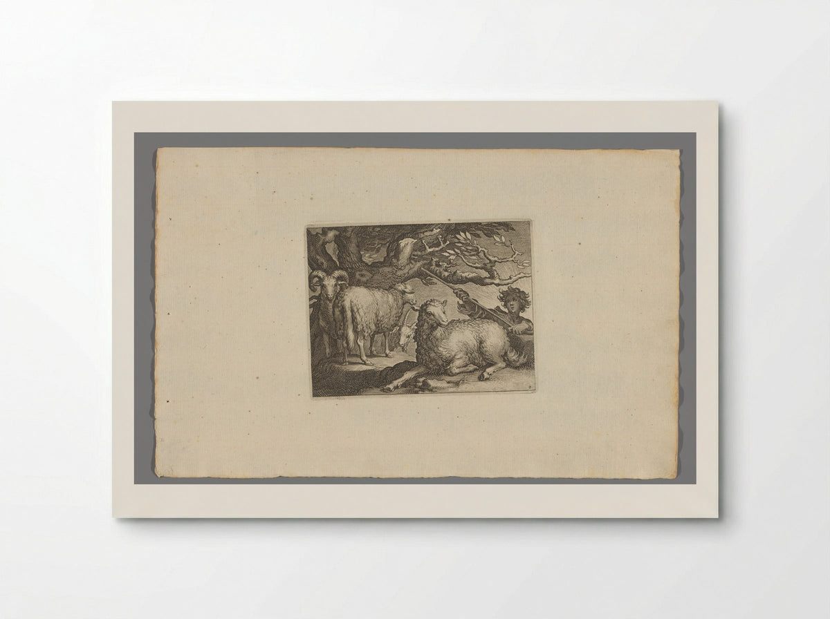 Herder met schapen (Shepherd with Sheep) - Boëtius Adamsz. Bolswert - Poster
