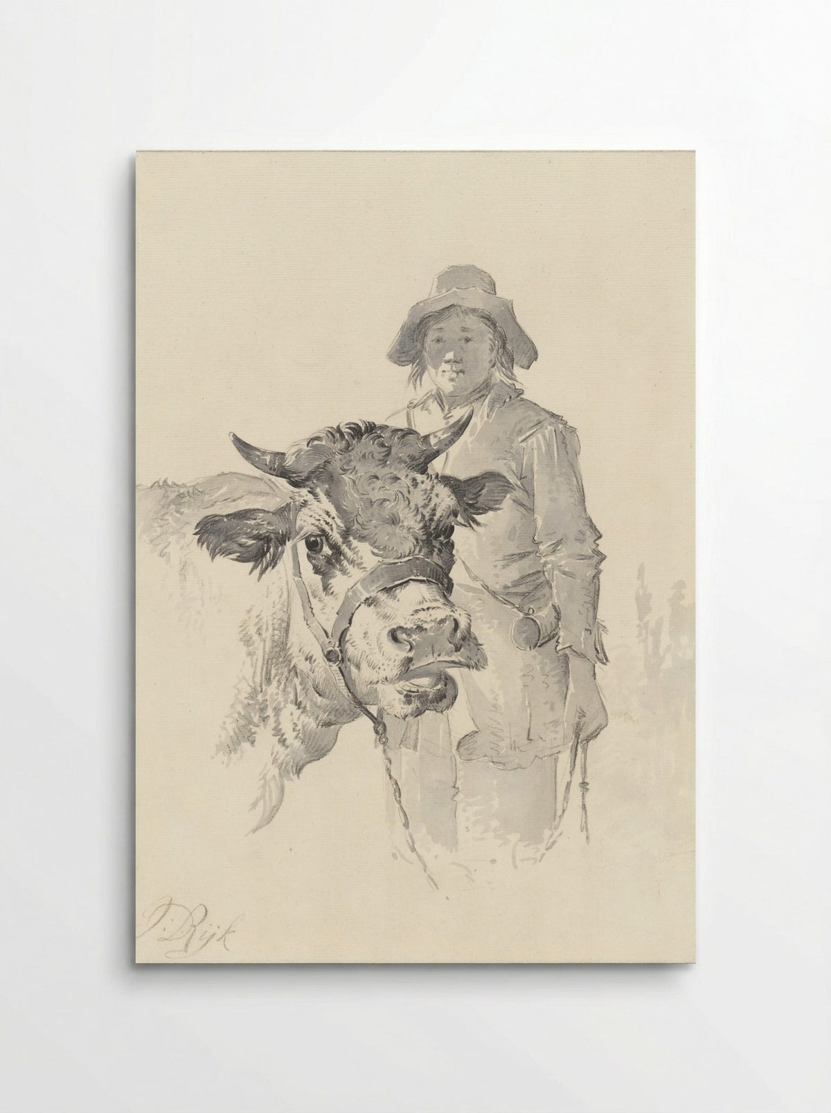Herder met stier - James de Rijk - Poster
