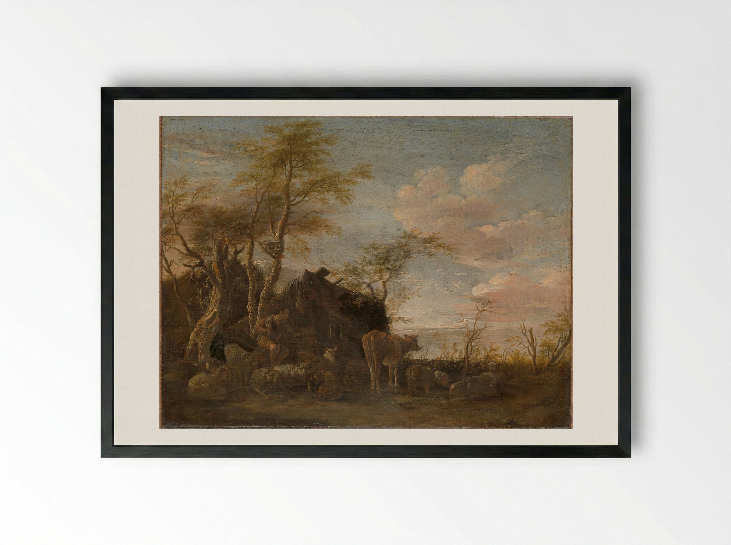 Herdershut - Paulus Potter - Framed Print Black