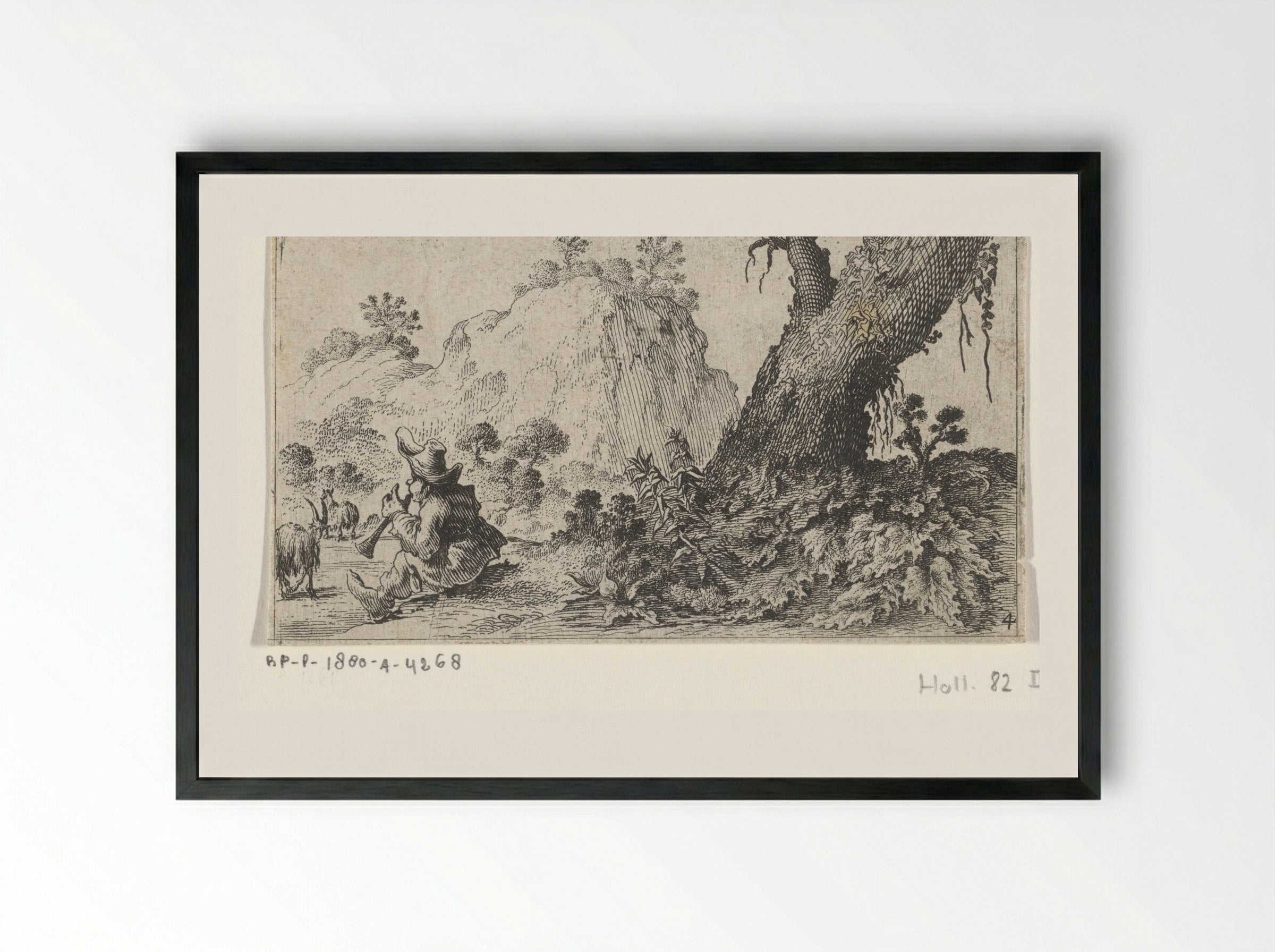 Herdersjongen (Shepherd Boy) - Gillis van Scheyndel (I) - Framed Print Black