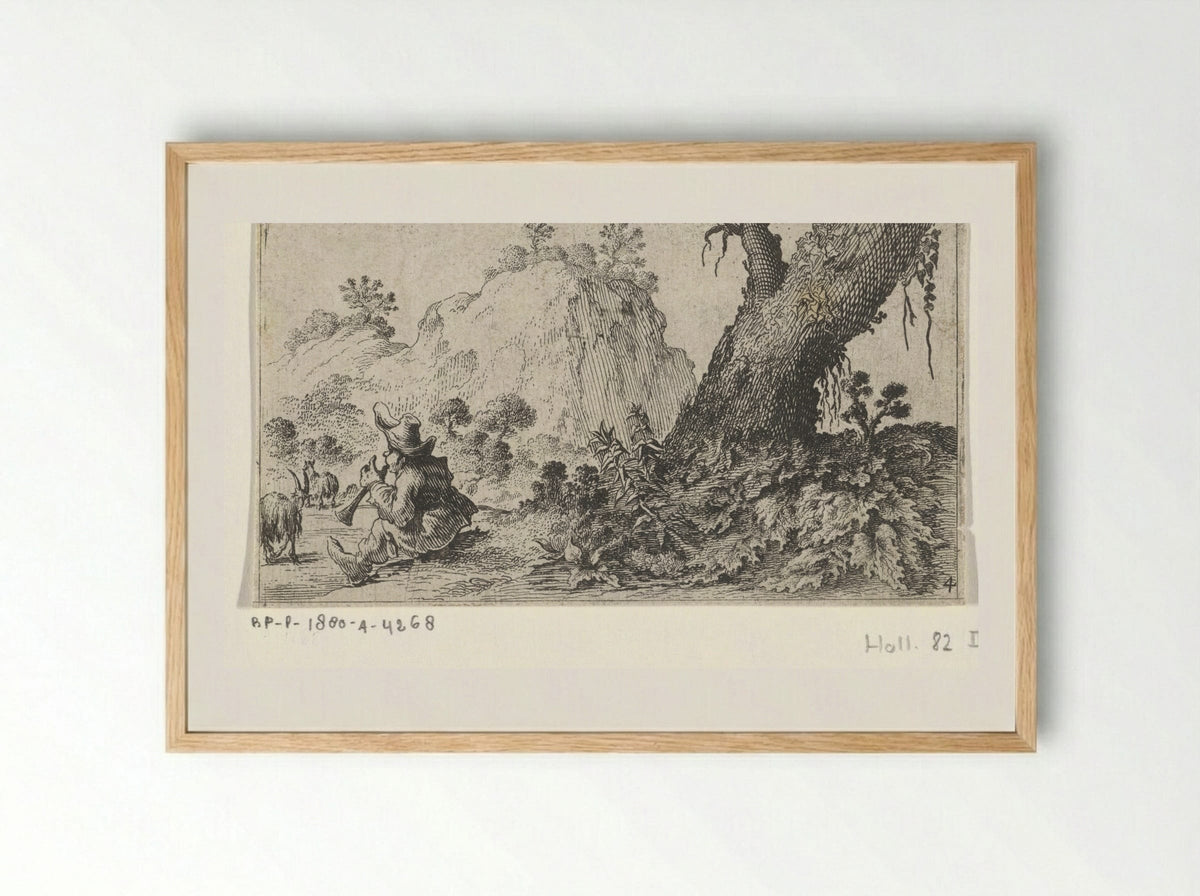 Herdersjongen (Shepherd Boy) - Gillis van Scheyndel (I) - Framed Print Wood