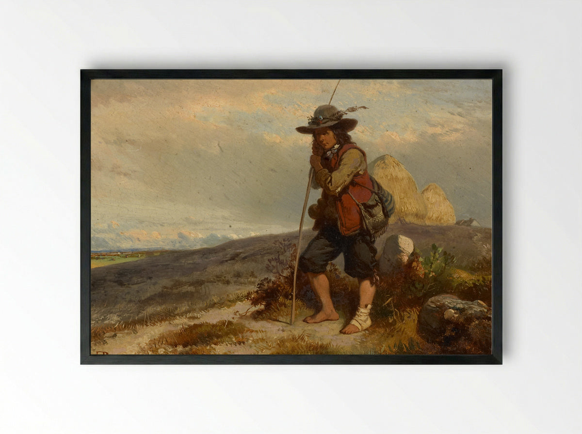 Herdersjongen - Eugène Modeste Edmond Lepoittevin - Framed Print Black