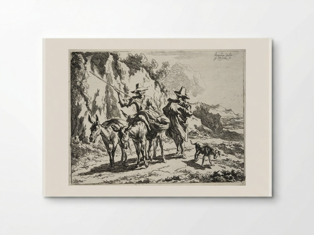 Herdsman Addressing a Young Herdsman Riding a Donkey - Johannes Visscher - Poster