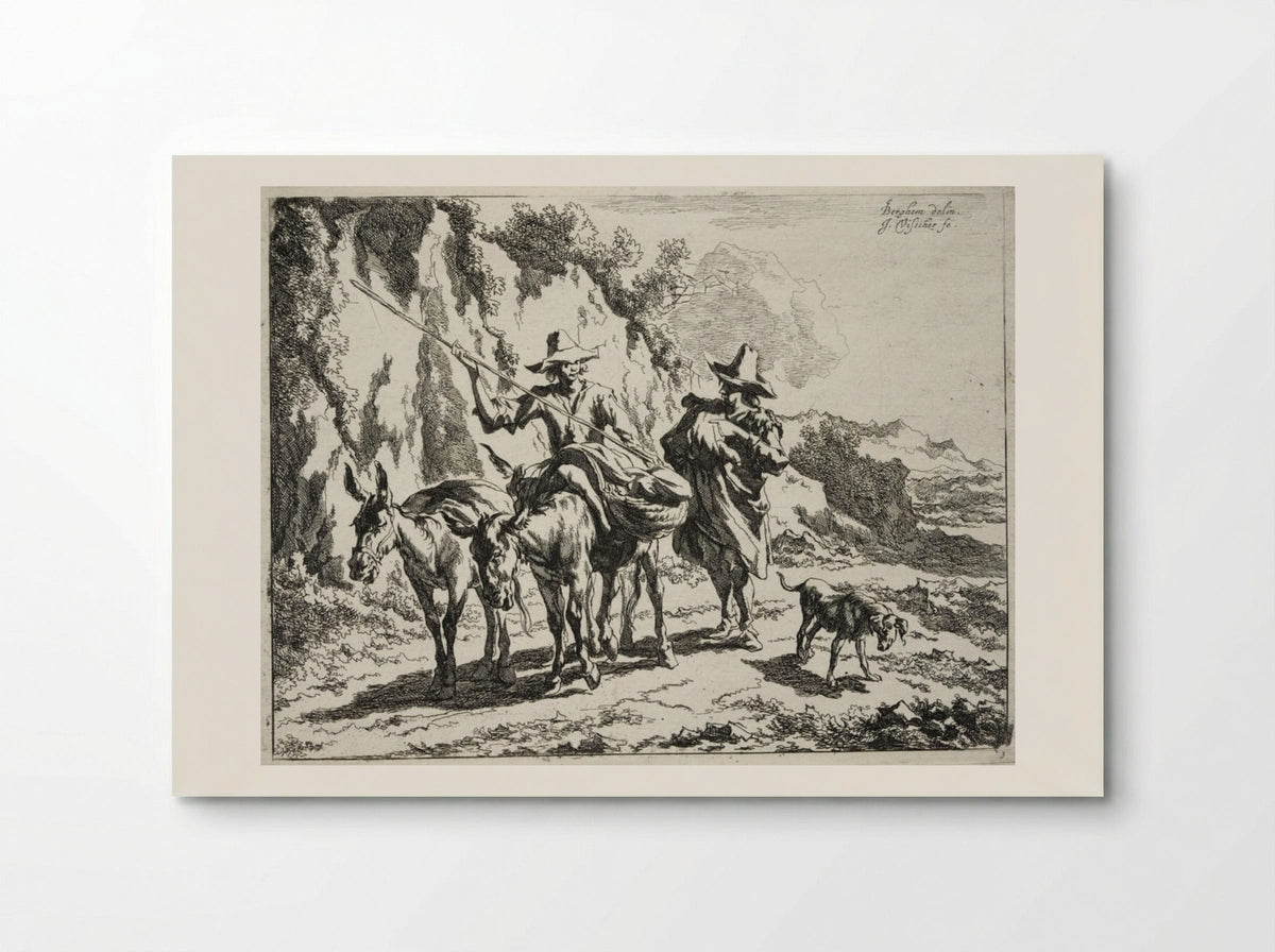 Herdsman Addressing a Young Herdsman Riding a Donkey - Johannes Visscher - Poster