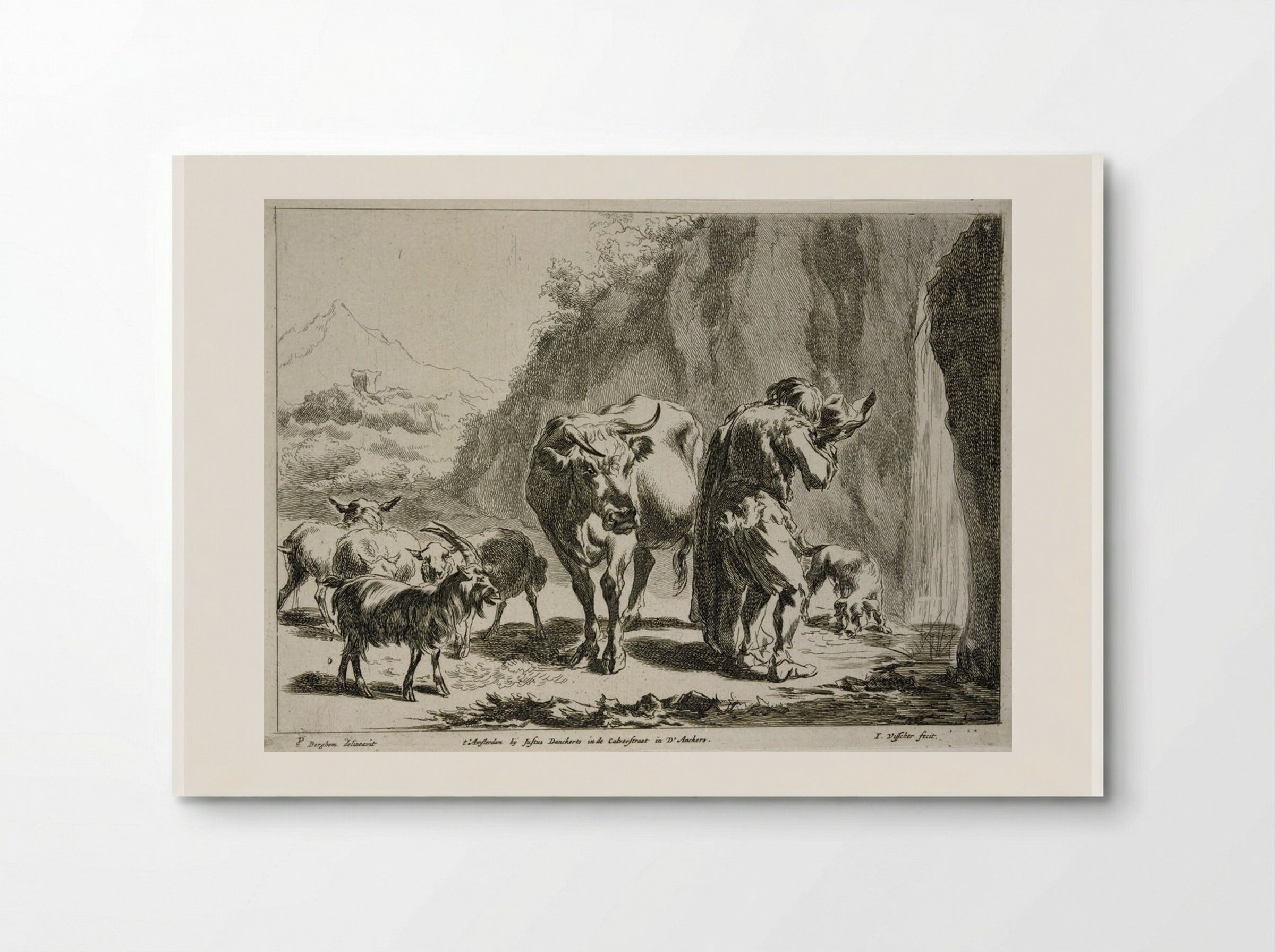 Herdsman Drinking from his Hat - Johannes Visscher - Poster