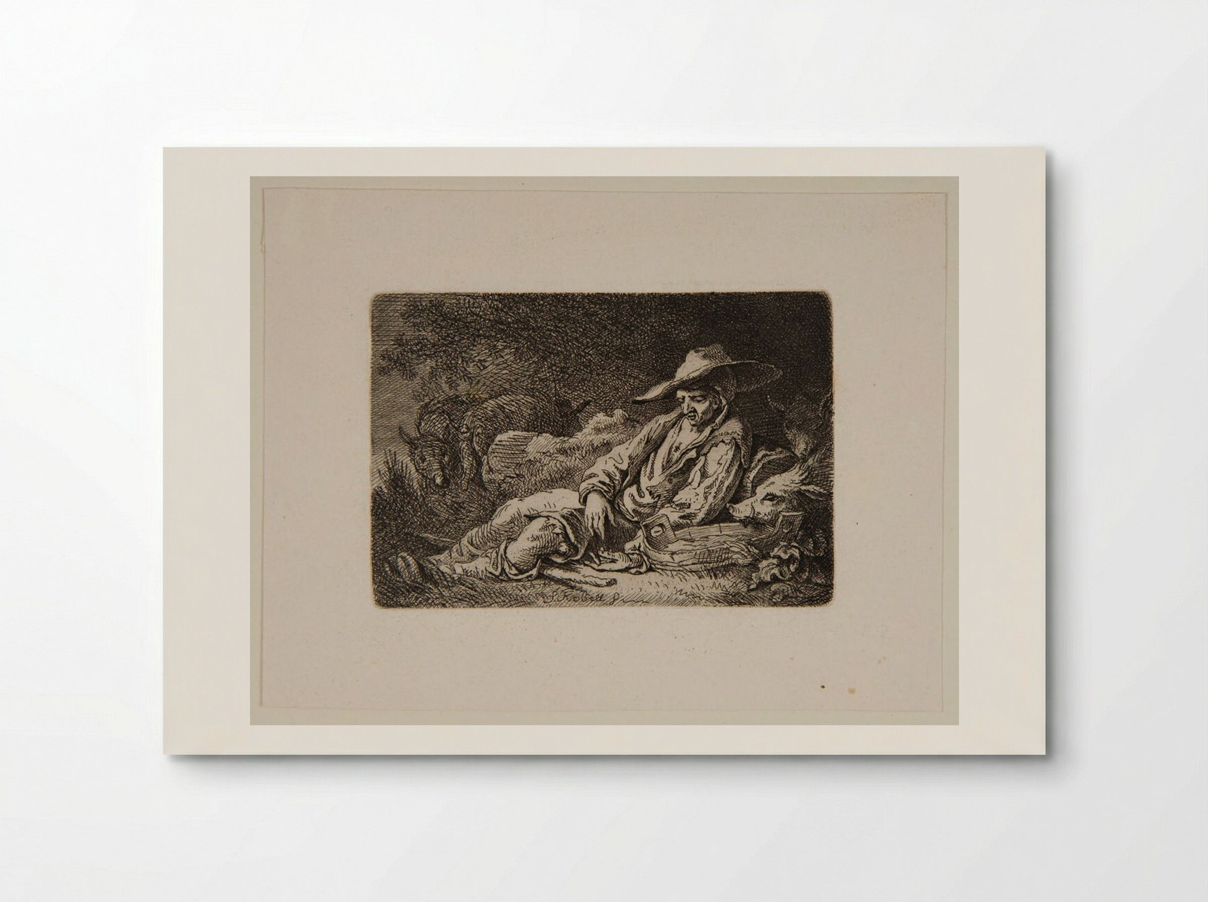 Herdsman with his Swine - Ferdinand Kobell - Poster