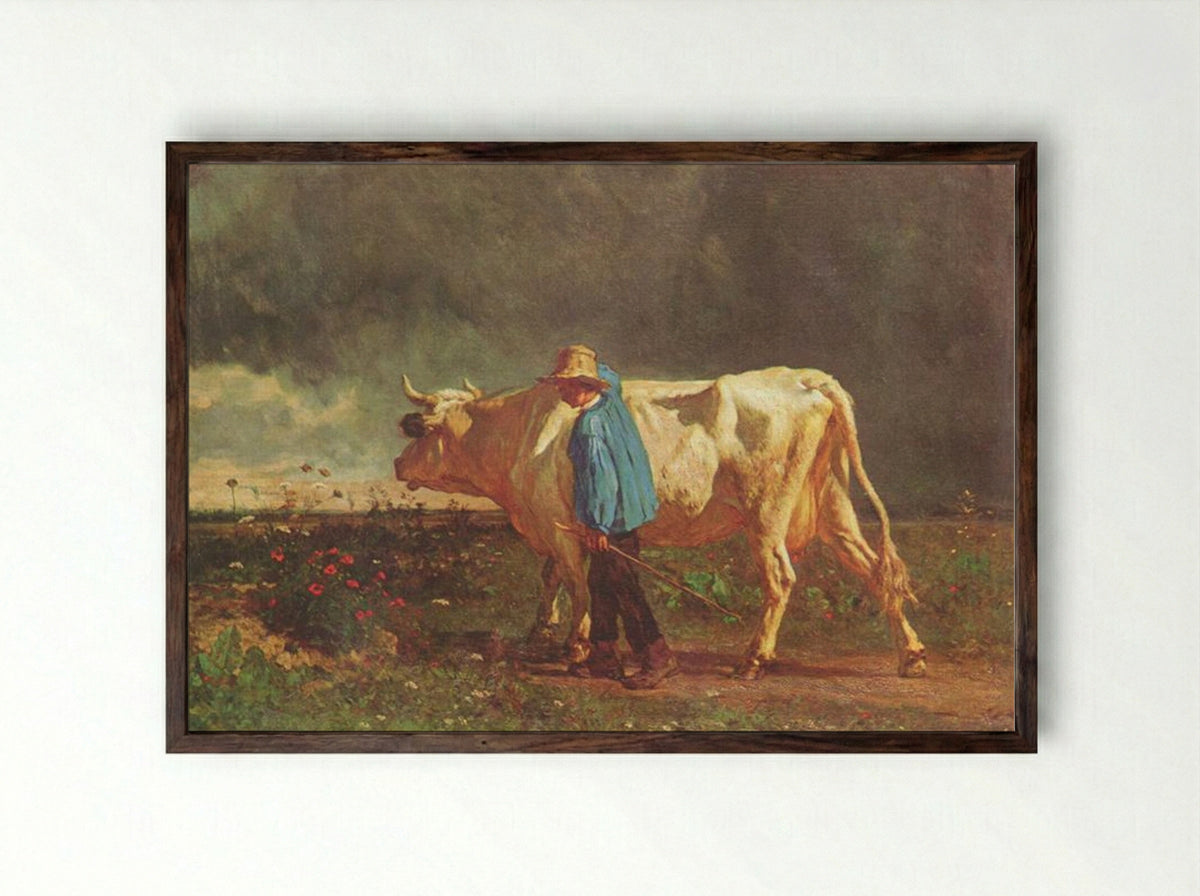 Herdsman - Constant Troyon - Framed Print Dark Wood
