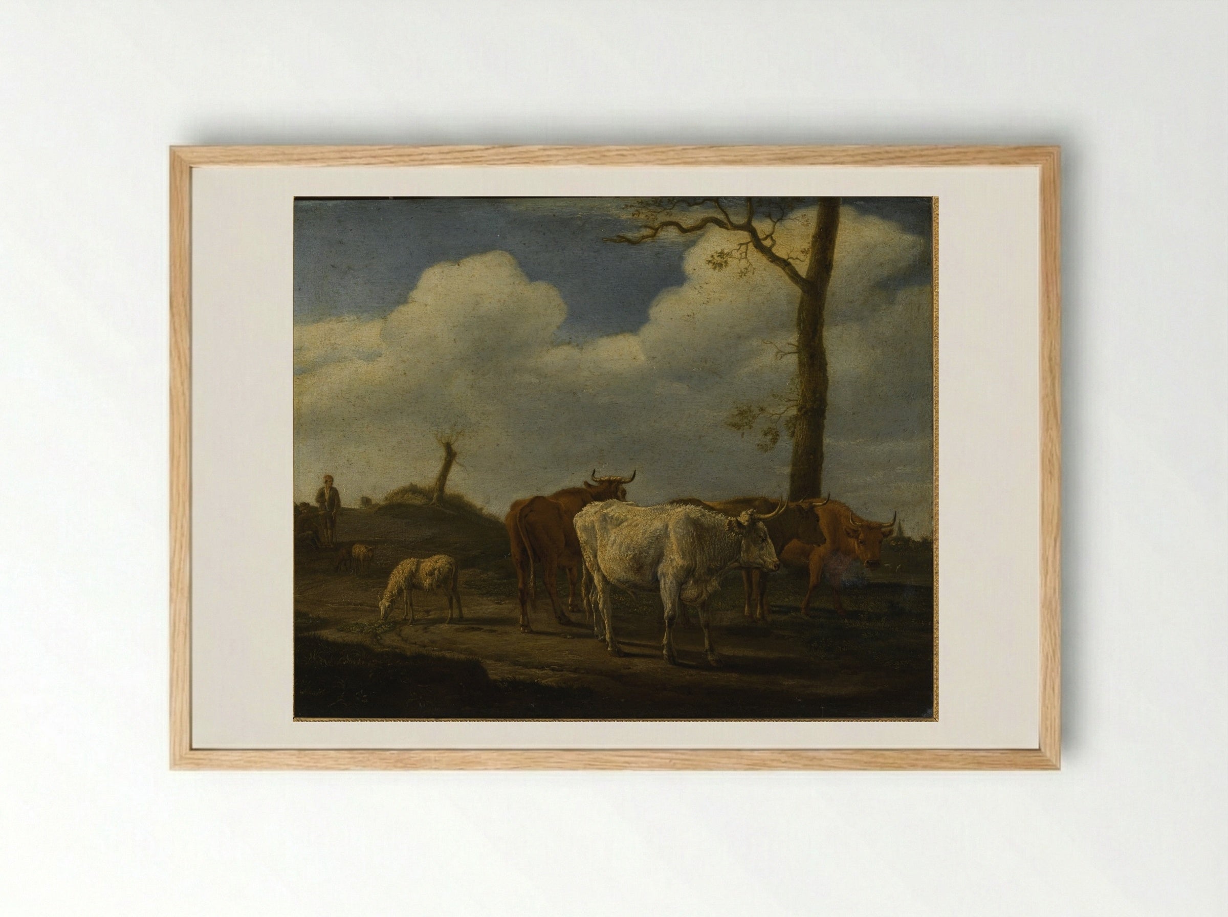 Herdsman - Paulus Potter - Framed Print Wood