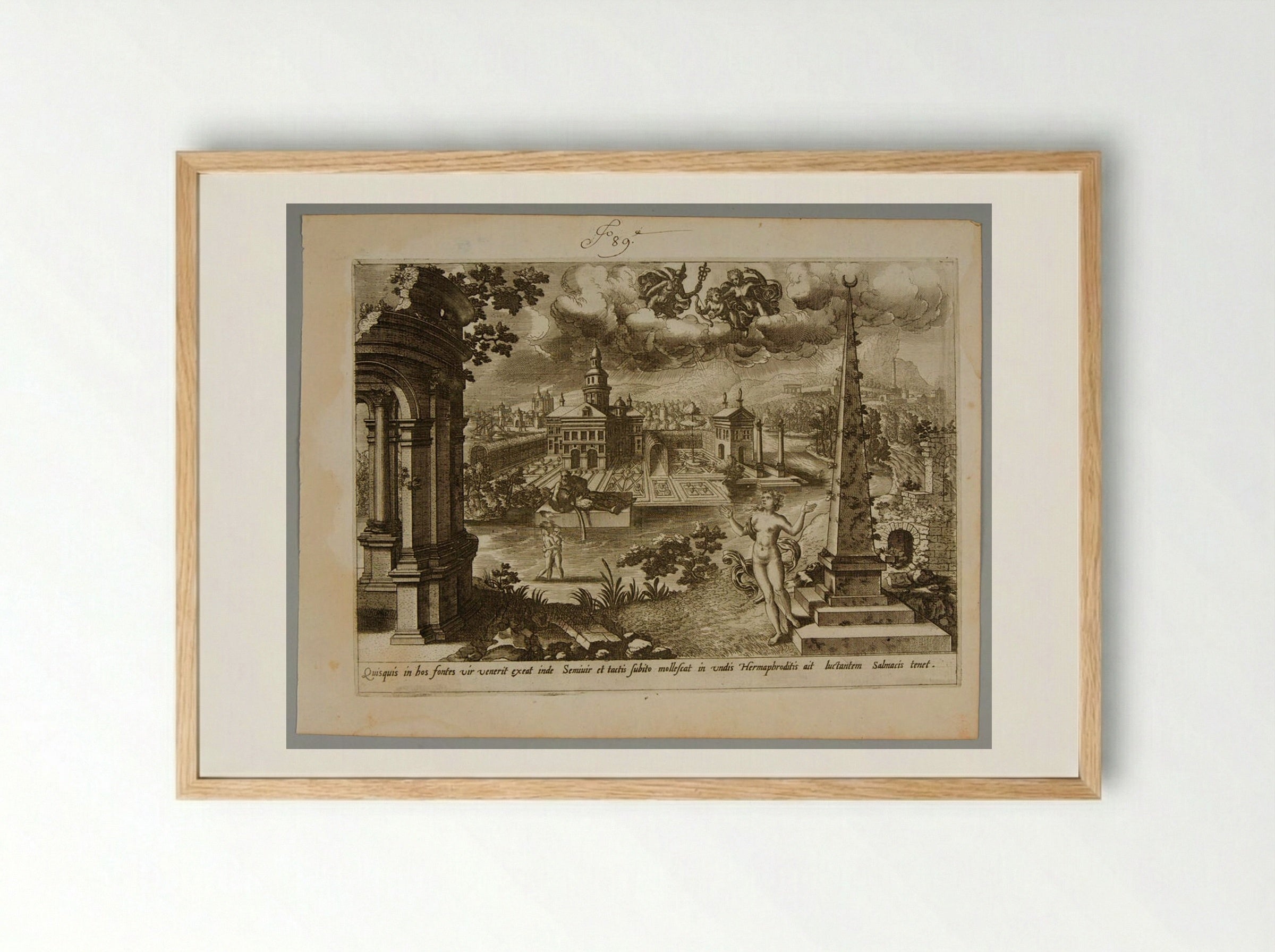 Hermaphrodite and Salmacis - Gerard de Jode - Framed Print Wood