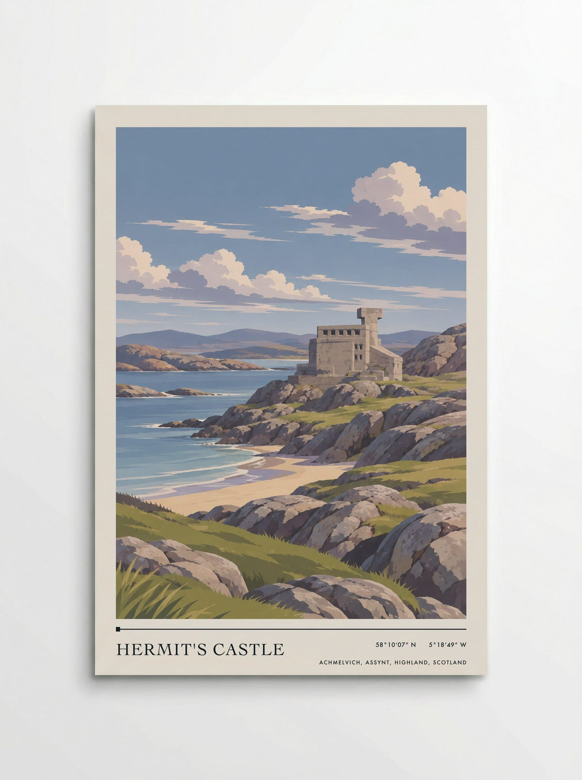 Hermit's Castle, Achmelvich, Assynt, Highland, Scotland | Travel Poster - Poster