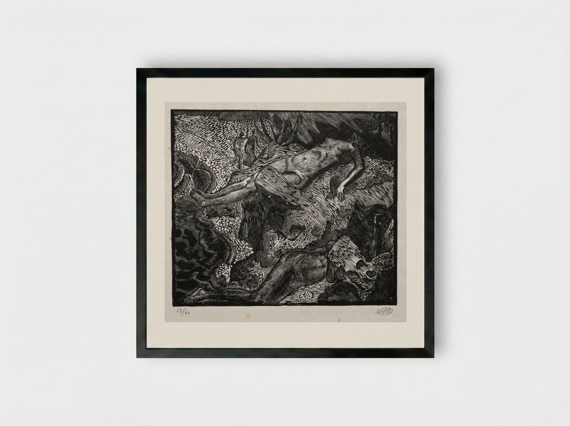 Hero and Leander - Aristide Maillol - Framed Print Black