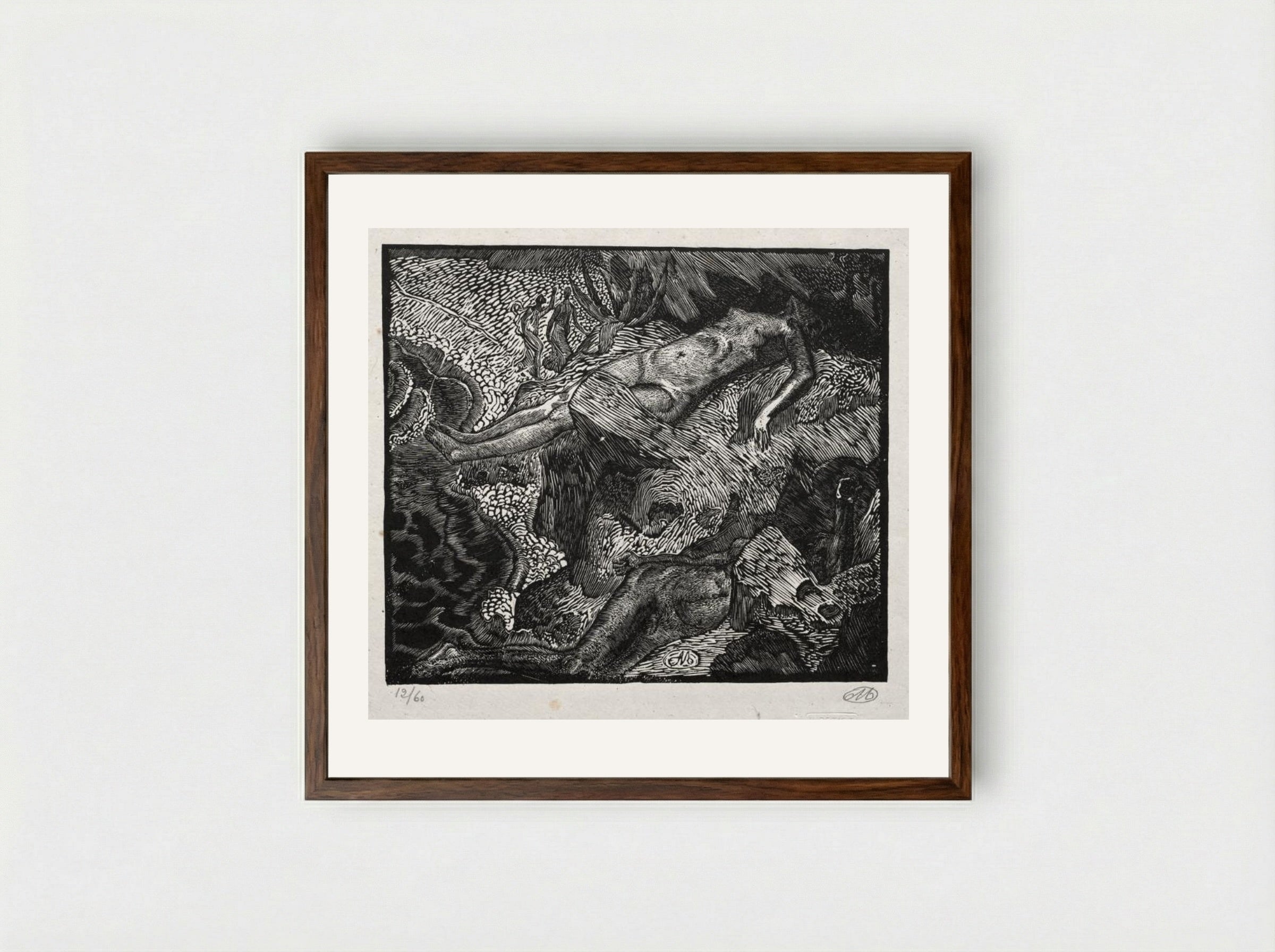Hero and Leander - Aristide Maillol - Framed Print Dark Wood