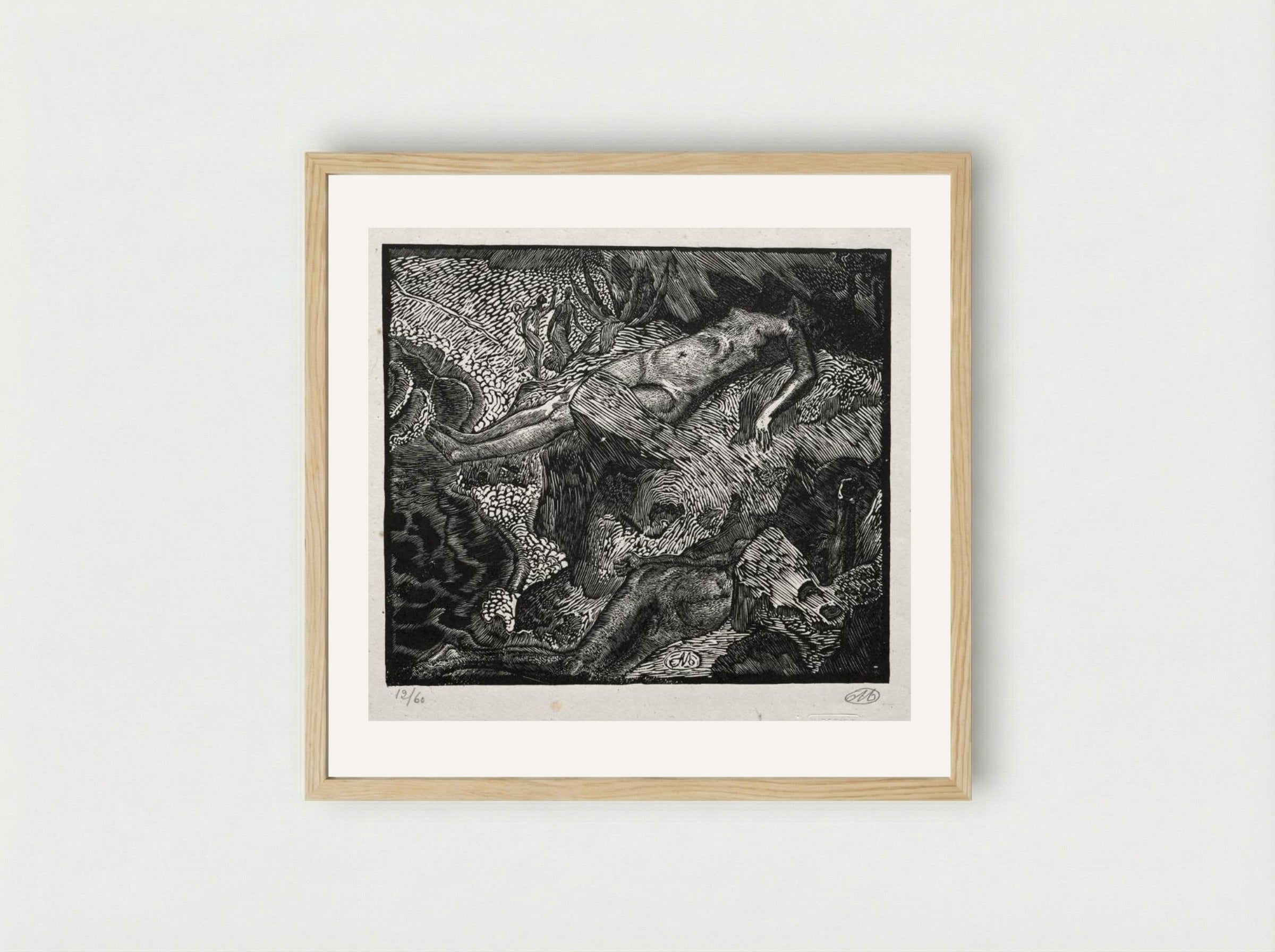 Hero and Leander - Aristide Maillol - Framed Print Wood