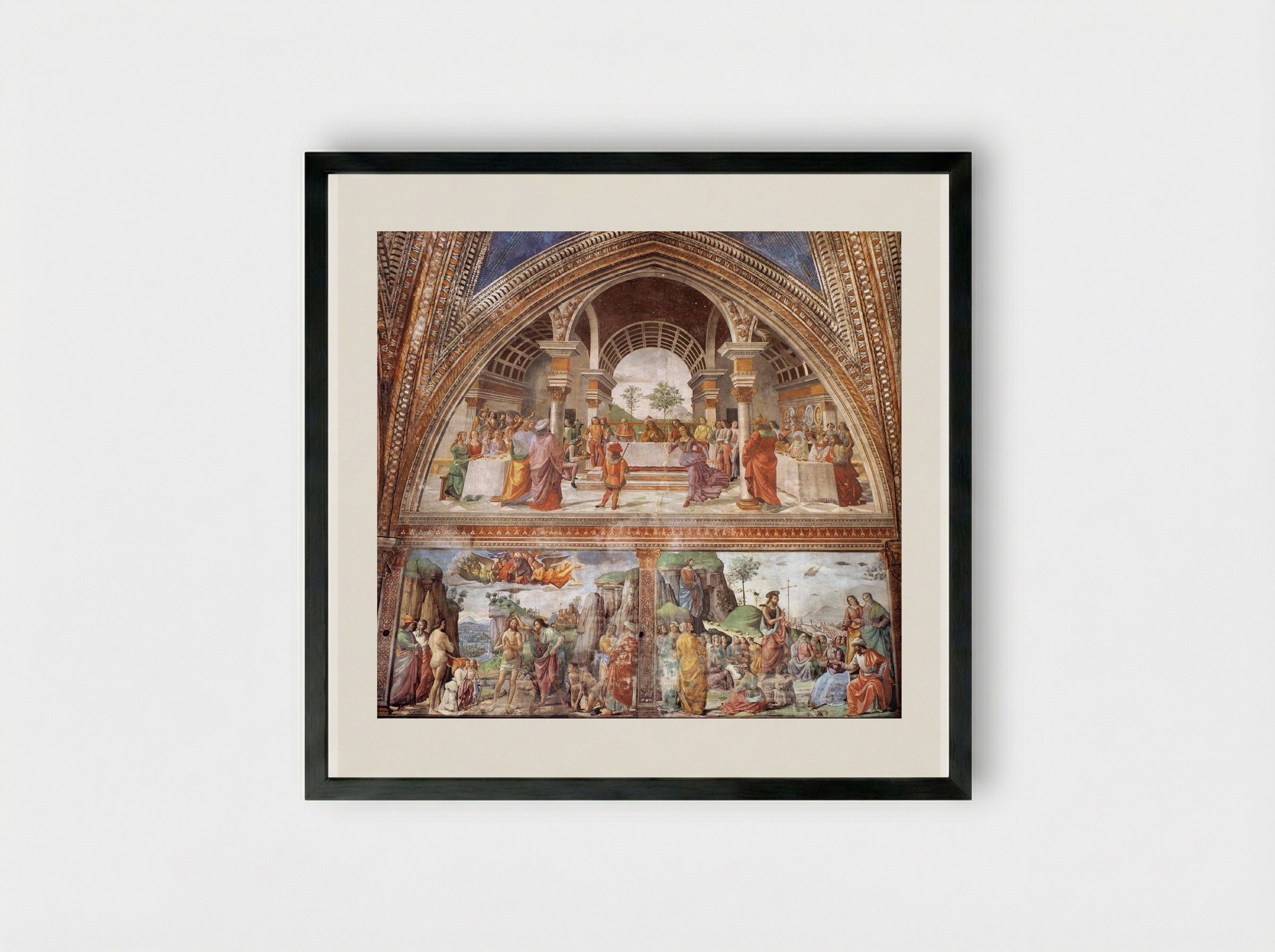 Herod's Banquet - Domenico Ghirlandaio - Framed Print Black