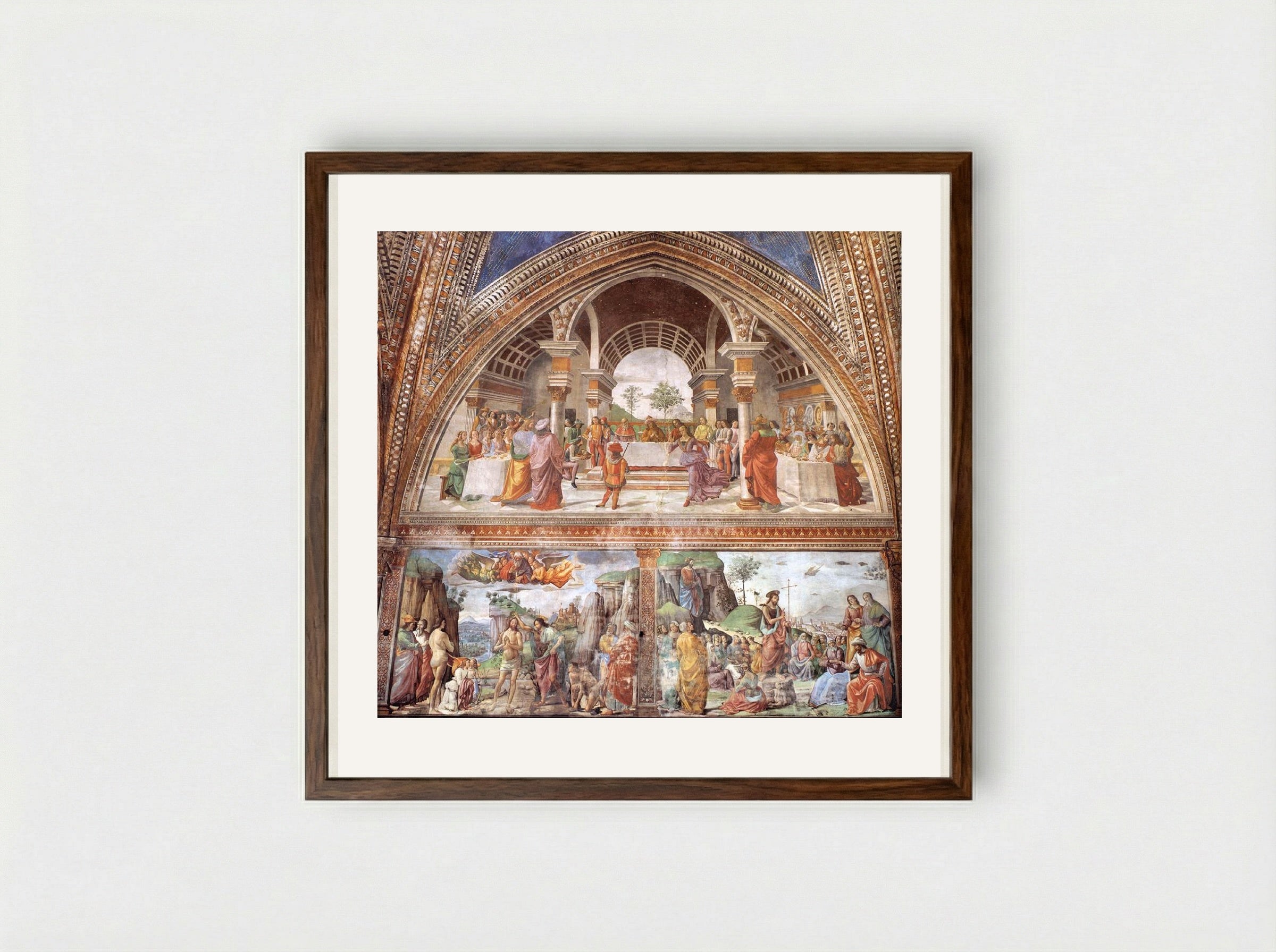 Herod's Banquet - Domenico Ghirlandaio - Framed Print Dark Wood