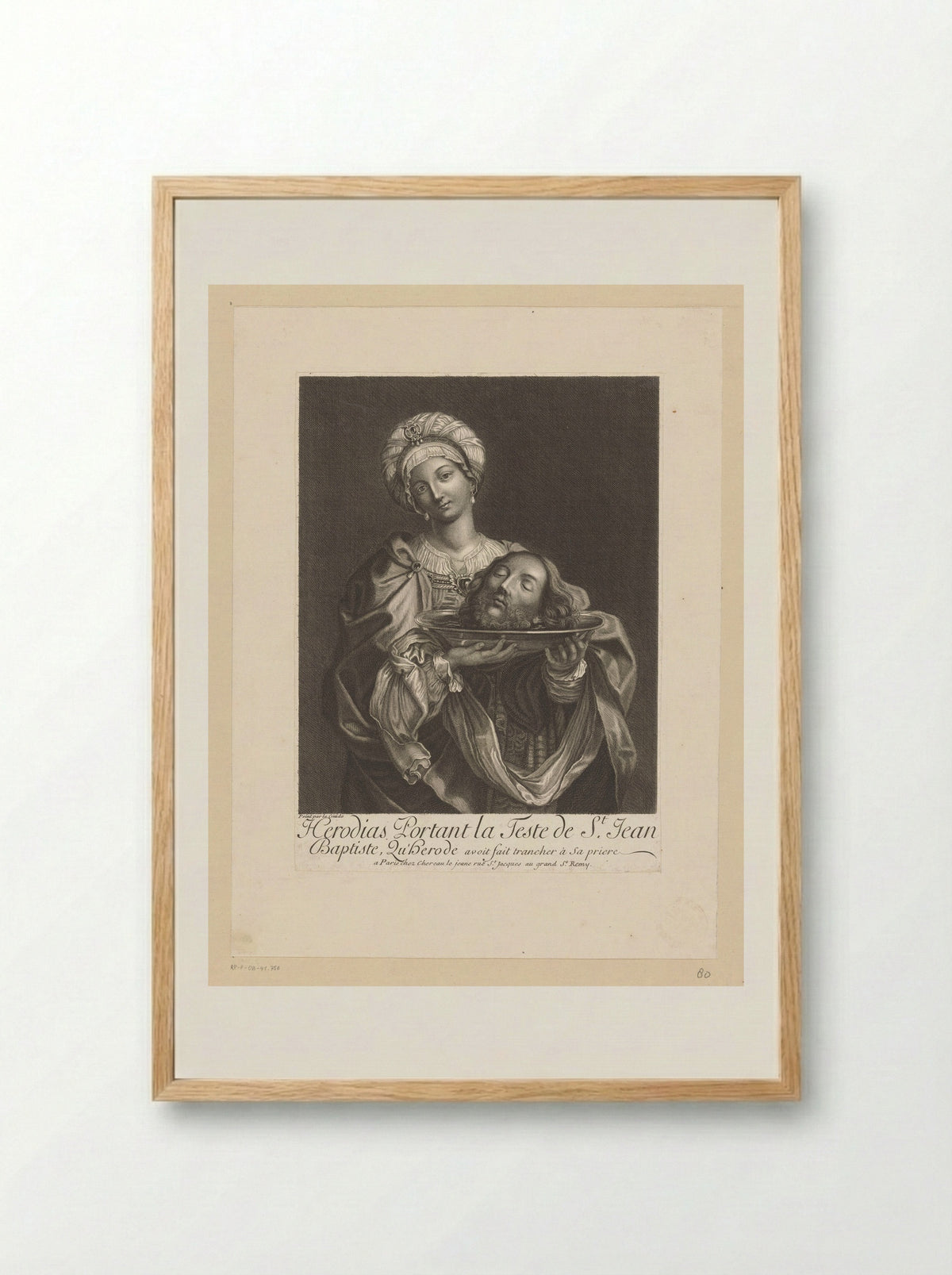 Herodias with the Head of Saint John the Baptist - Nicolas Bazin - Framed Print Wood