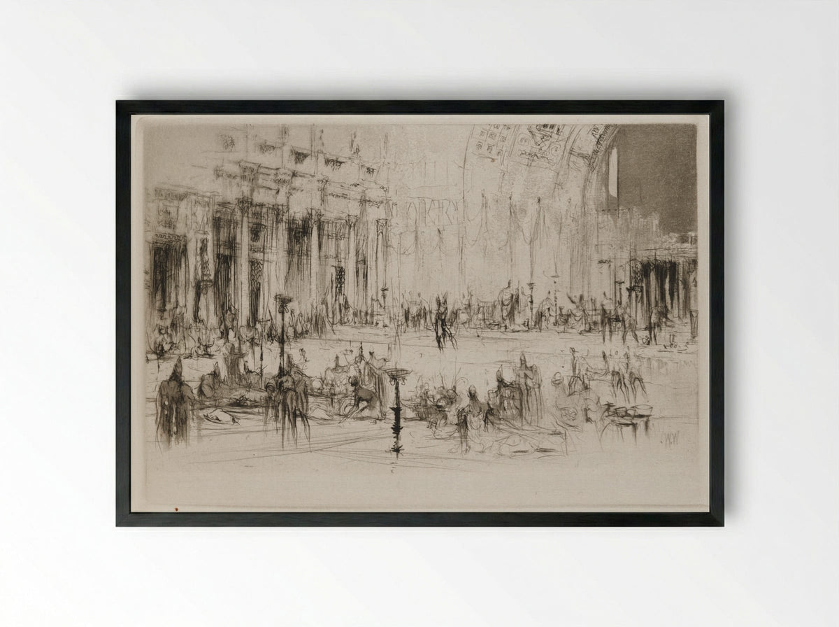 Herodias: Page 39, The guests filled the banquet hall - William Walcot - Framed Print Black